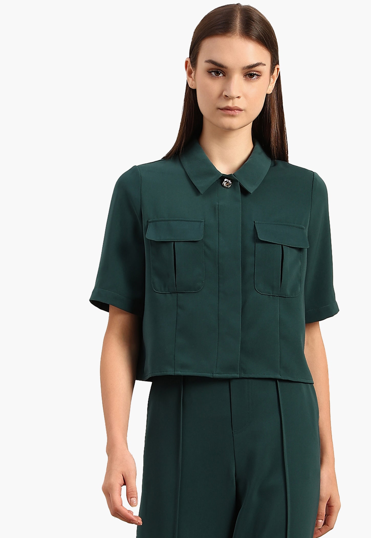 VERO MODA Solid Crop Shirt-picture-31