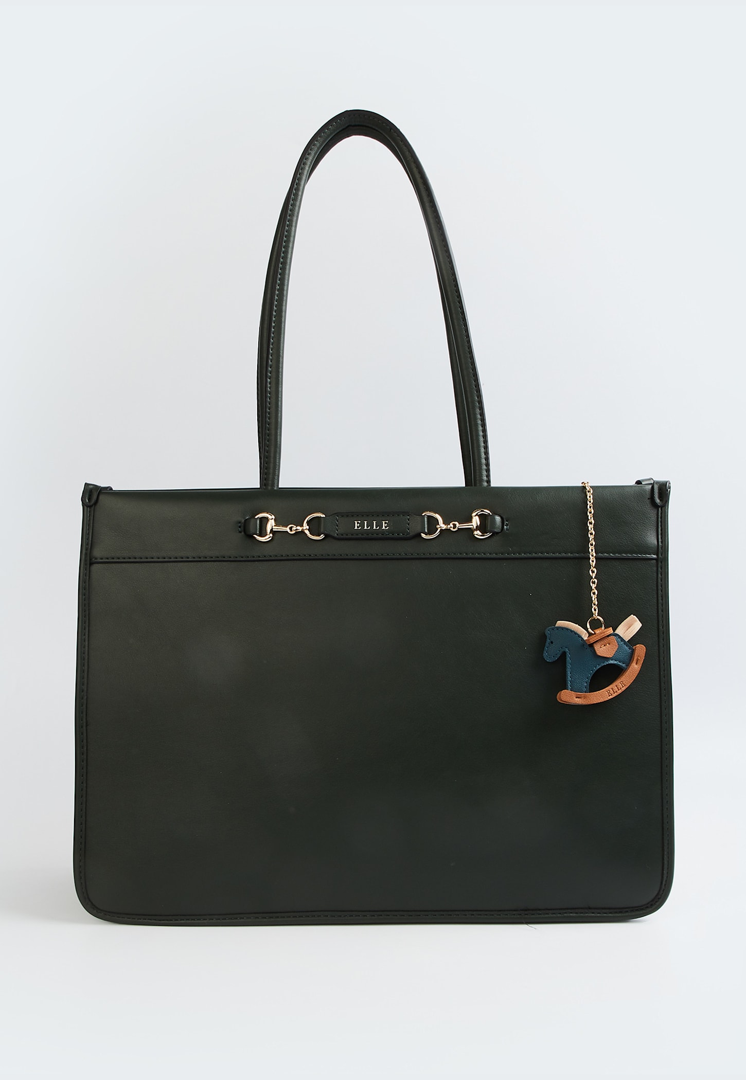 ELLE Solid Laptop Bag with Charm