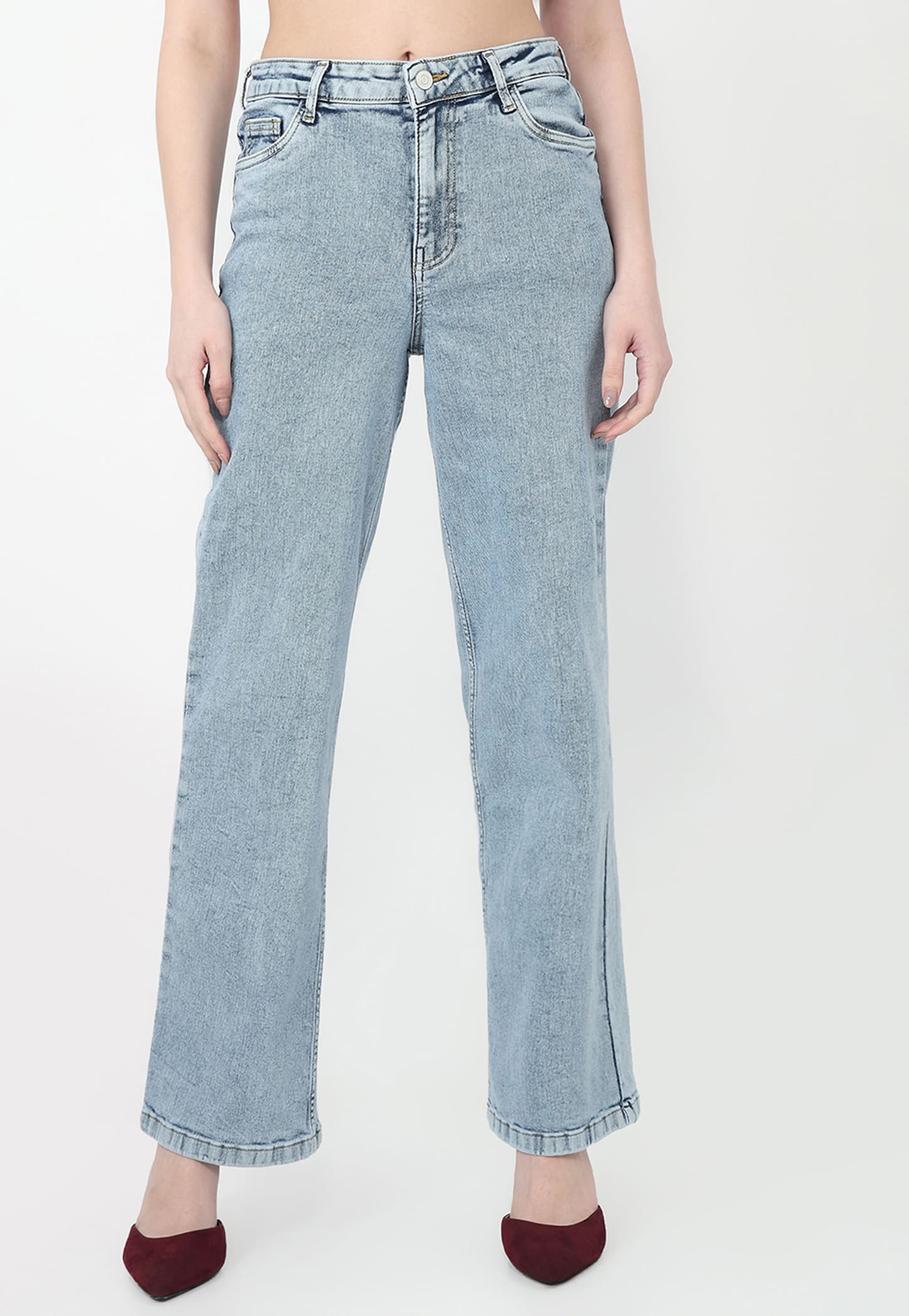 KRAUS Washed Mid Rise Wide Leg Jeans-picture-52