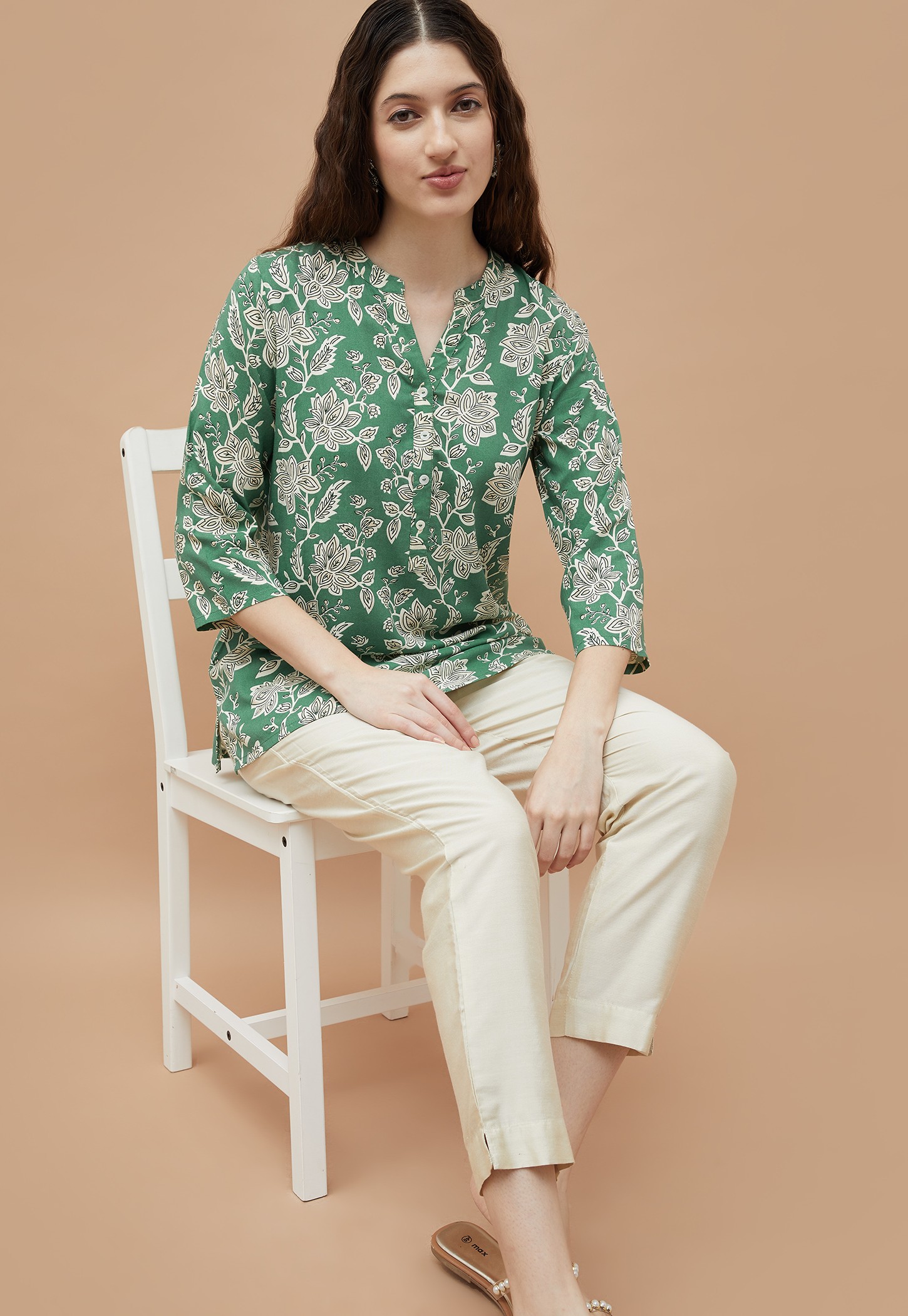 MELANGE Floral Print Straight Kurti-picture-27