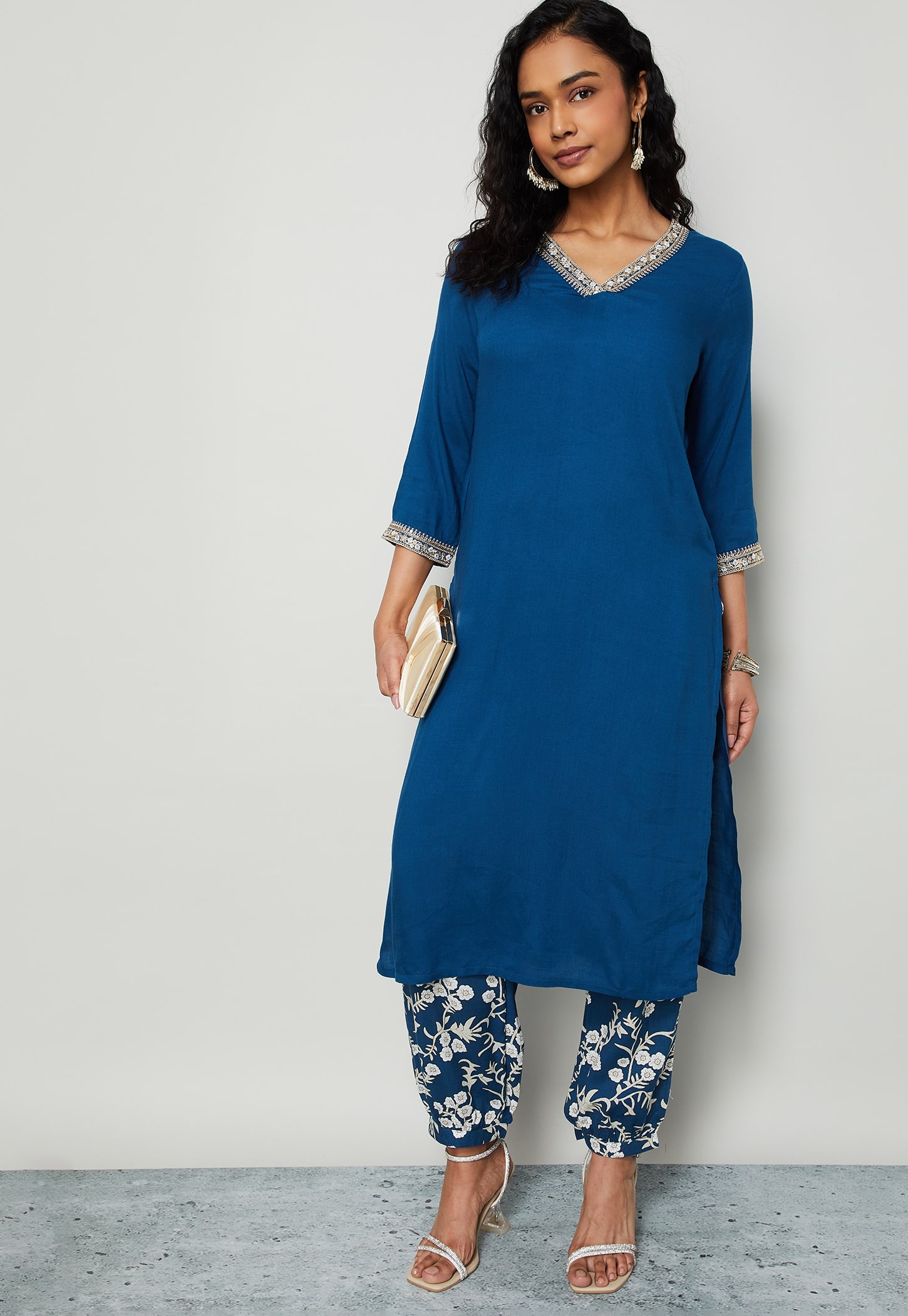 MELANGE Solid Straight Kurta Set-picture-19
