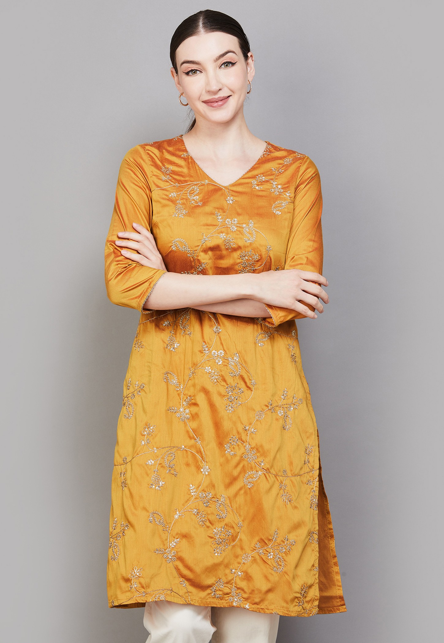 W Sequinned Straight Kurta-picture-22