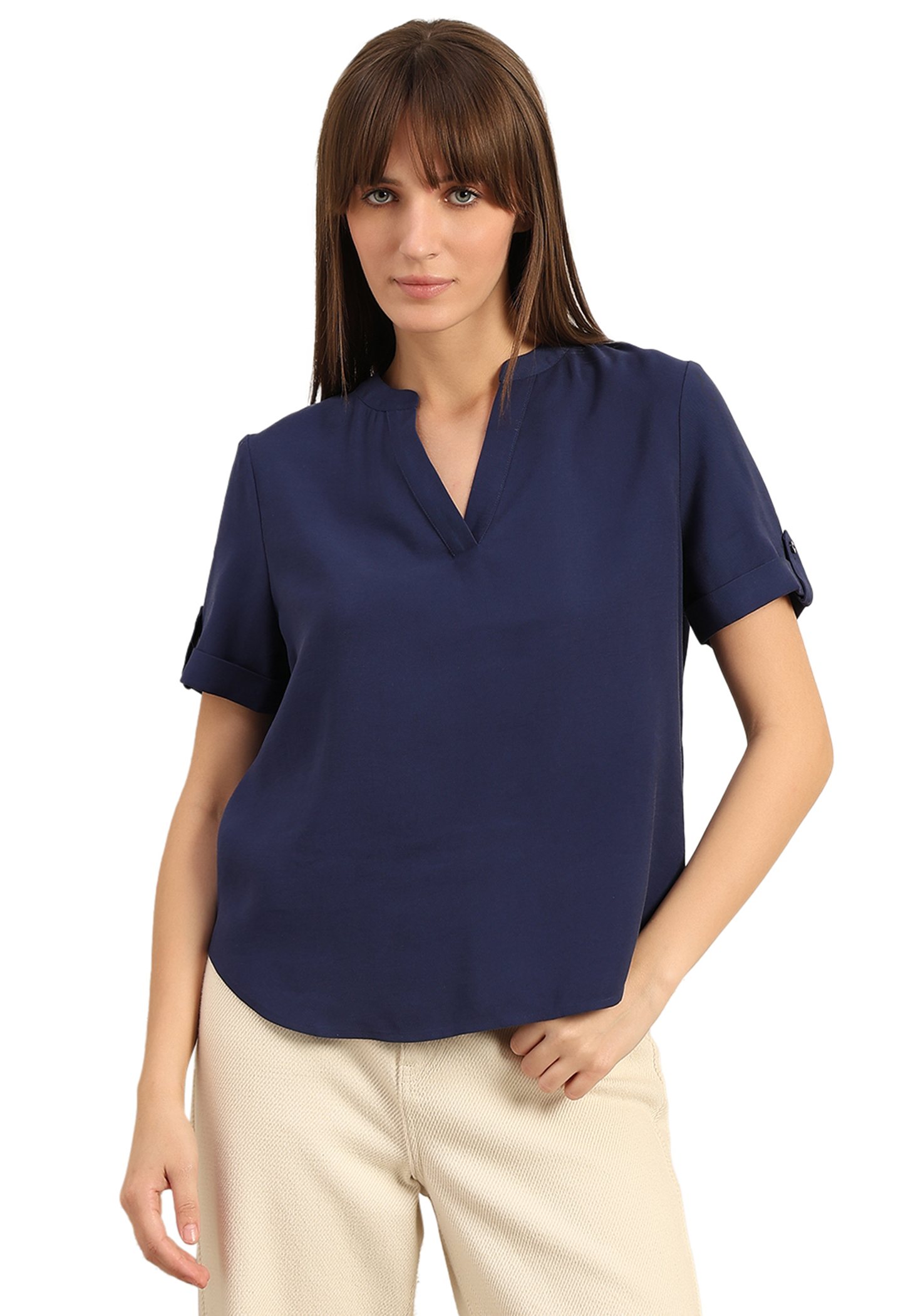 VERO MODA Solid Band Collar Top-picture-47