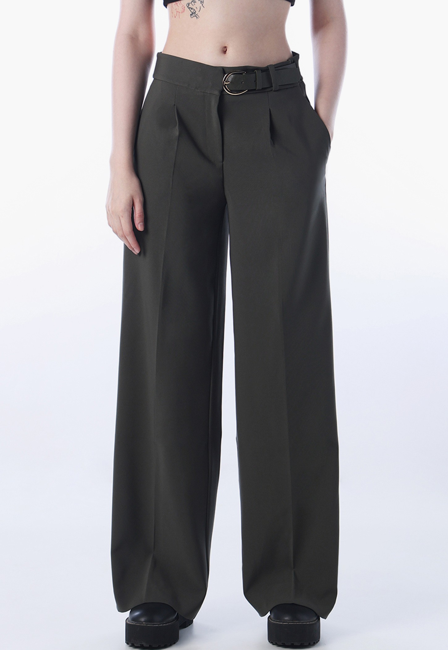 ONLY Pleated Flared Trousers-picture-49