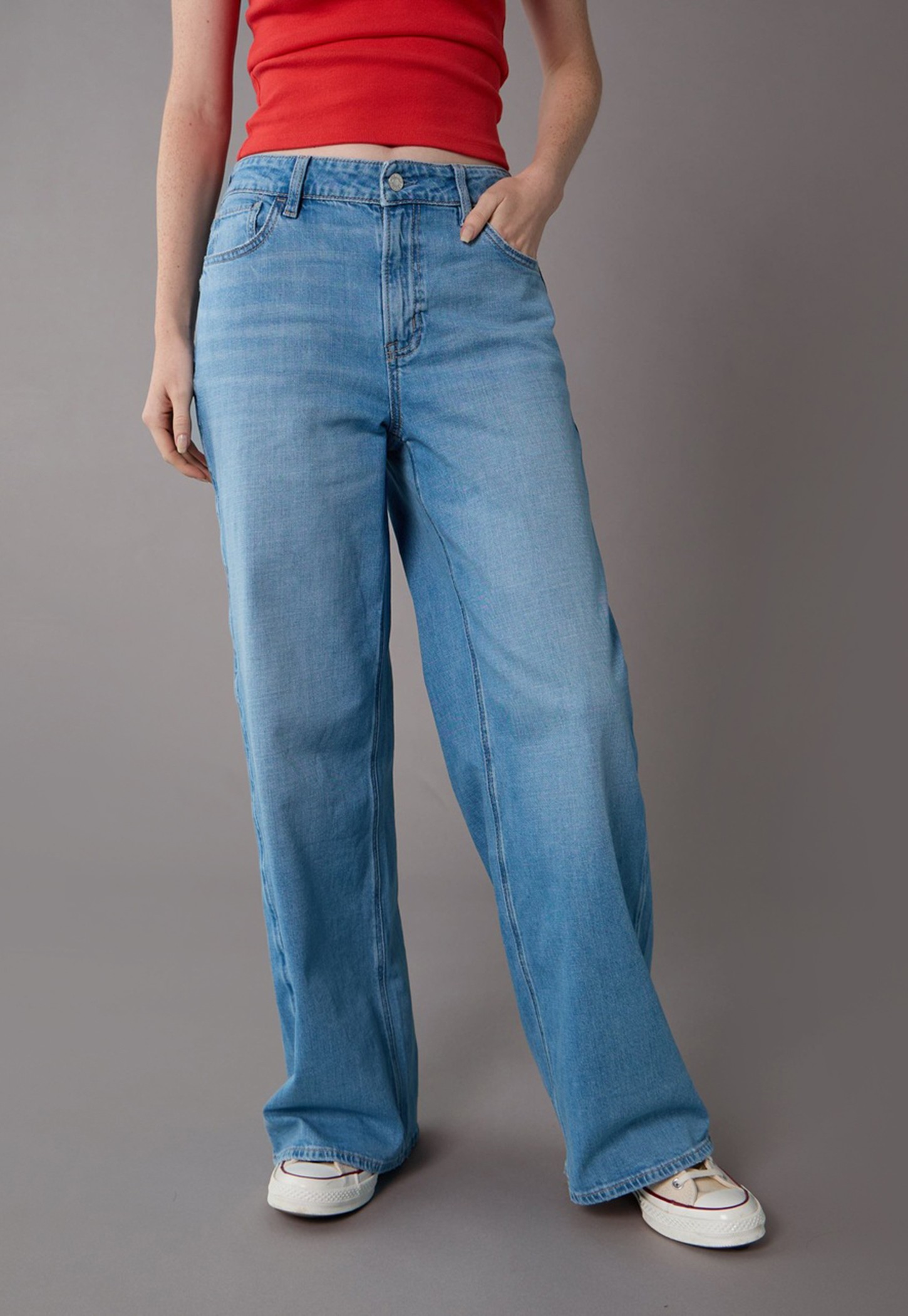 AMERICAN EAGLE Washed Baggy Wide Leg Jeans-picture-39