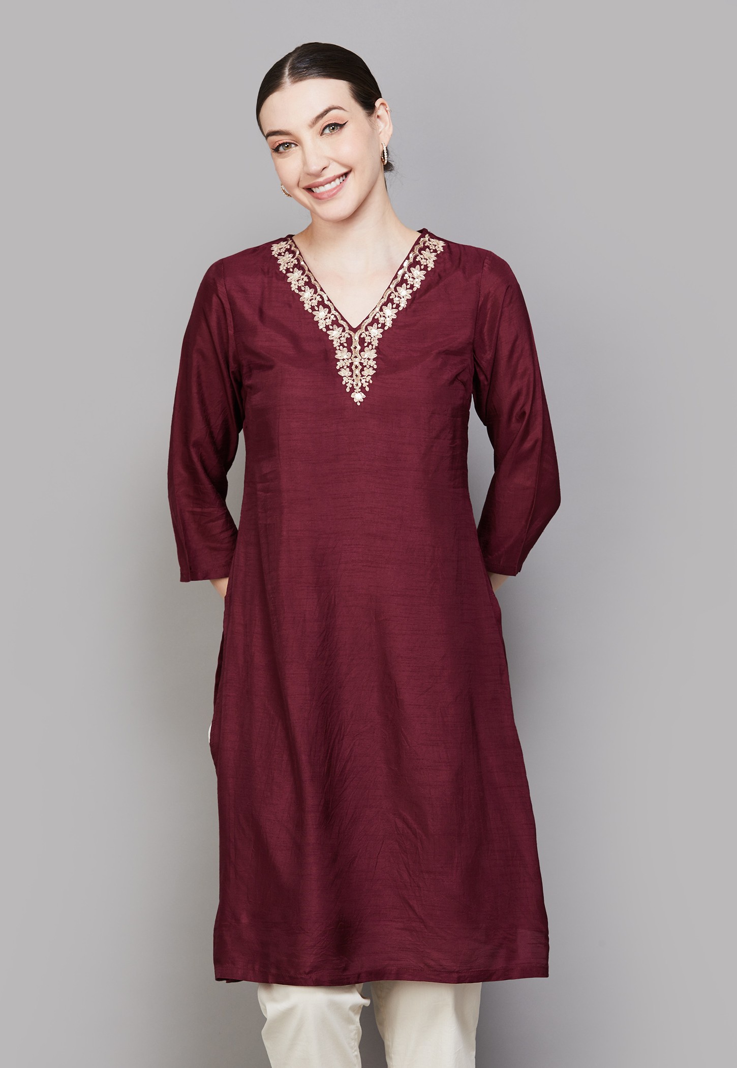 W Embroidered Straight Kurta-picture-21