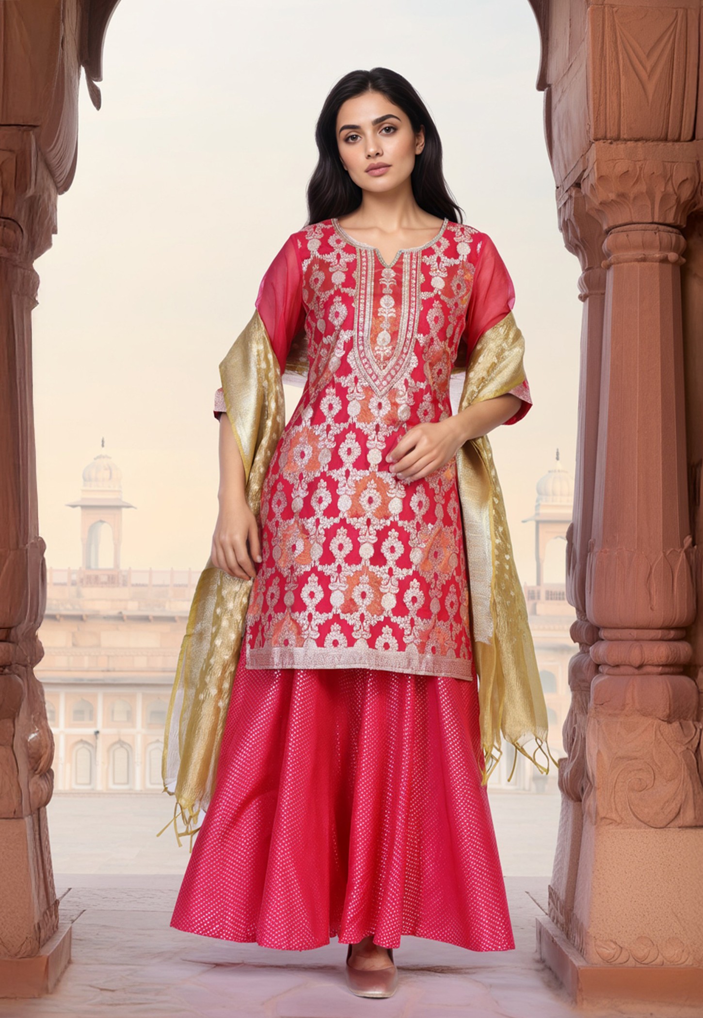 AURELIA Woven Straight Kurta Set-picture-29