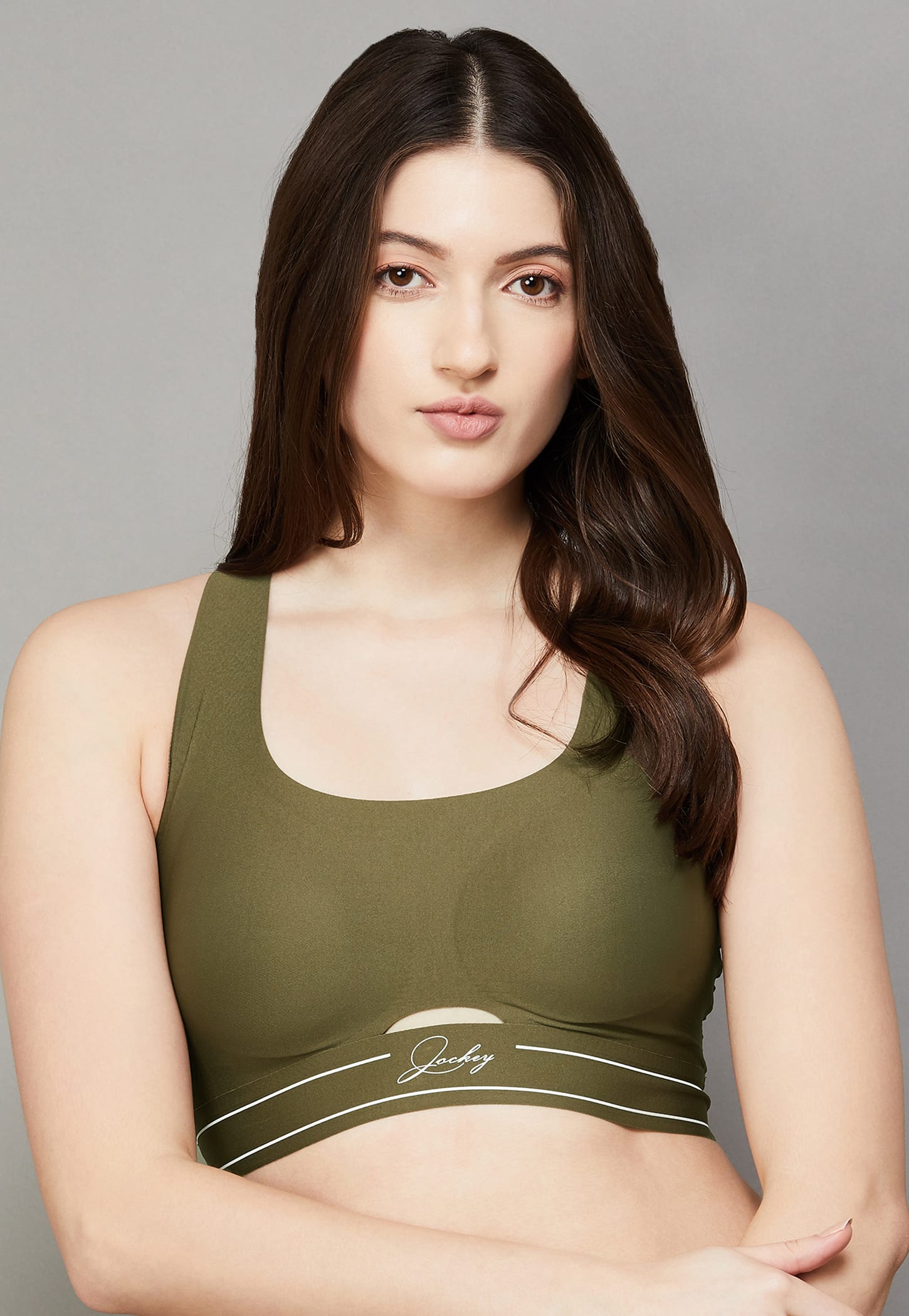JOCKEY Solid Cross Back Sports Bra-image-8