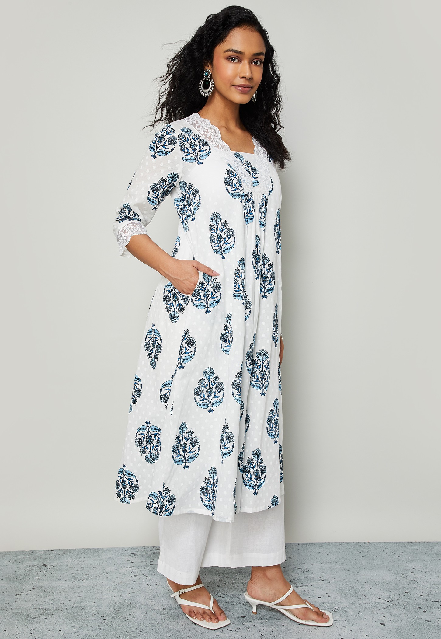MELANGE Floral Print A-line Kurta-picture-50