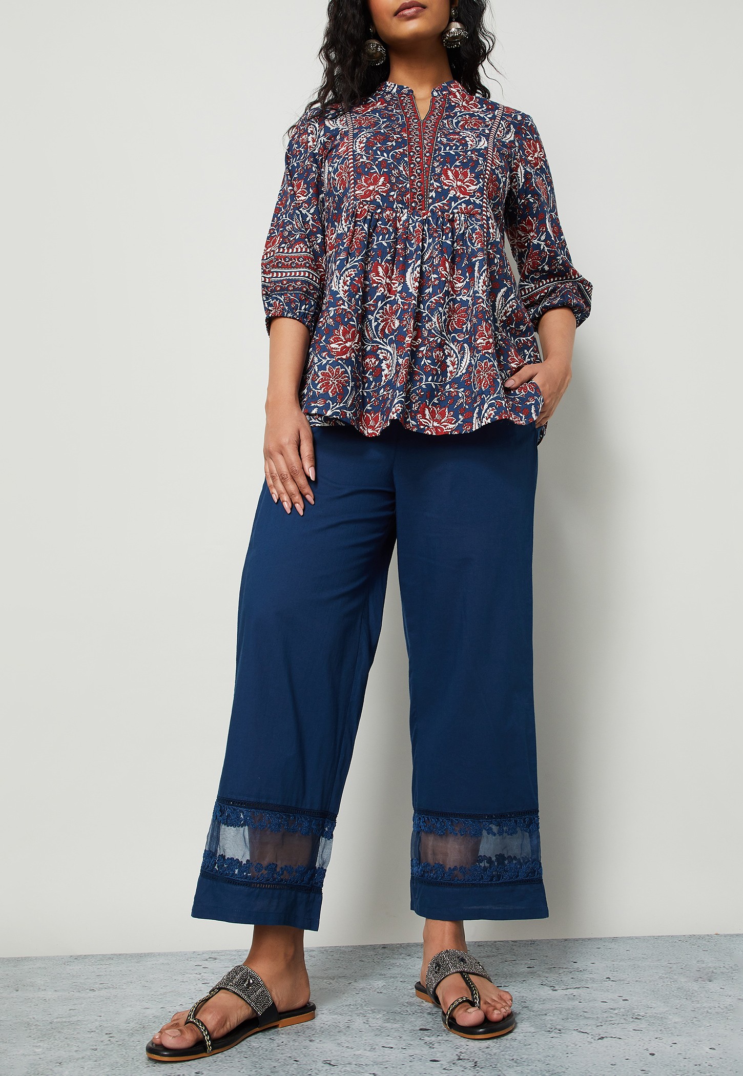 MELANGE Sheer Panel Palazzos-picture-28