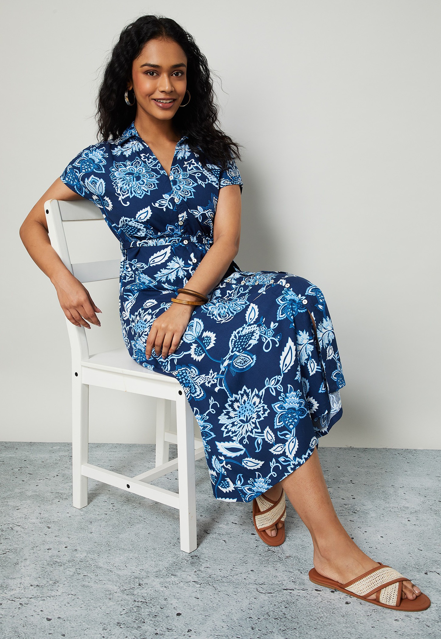 COLOUR ME Floral Print Shirt Dress-picture-38
