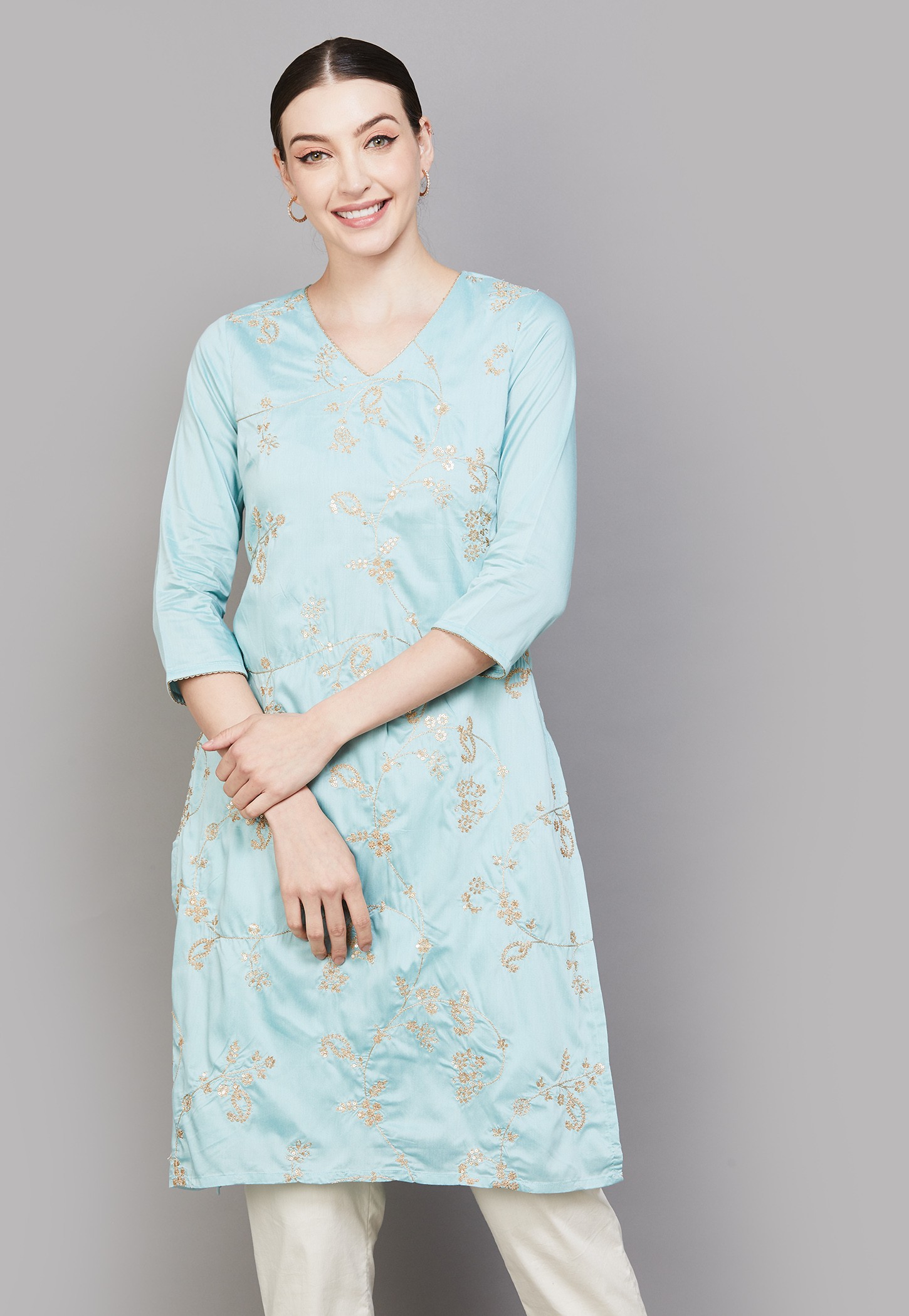 W Embroidered Straight Kurta-picture-30