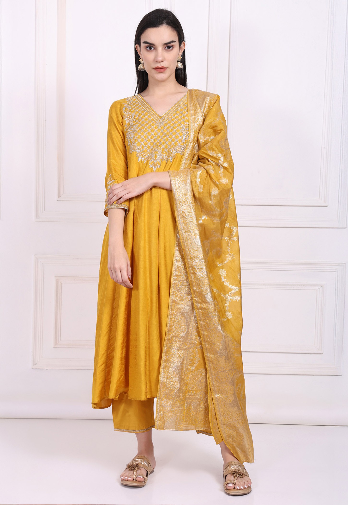 W Embroidered Straight Kurta Set-picture-23