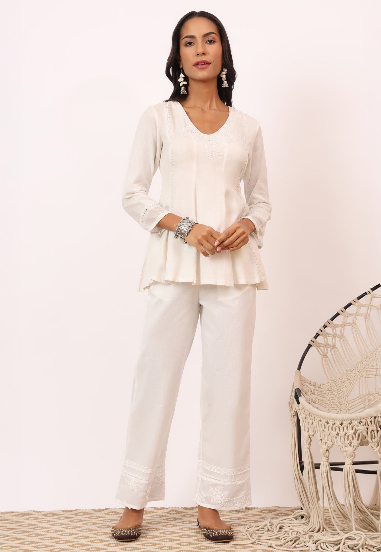 W Embroidered V-Neck Top-picture-30