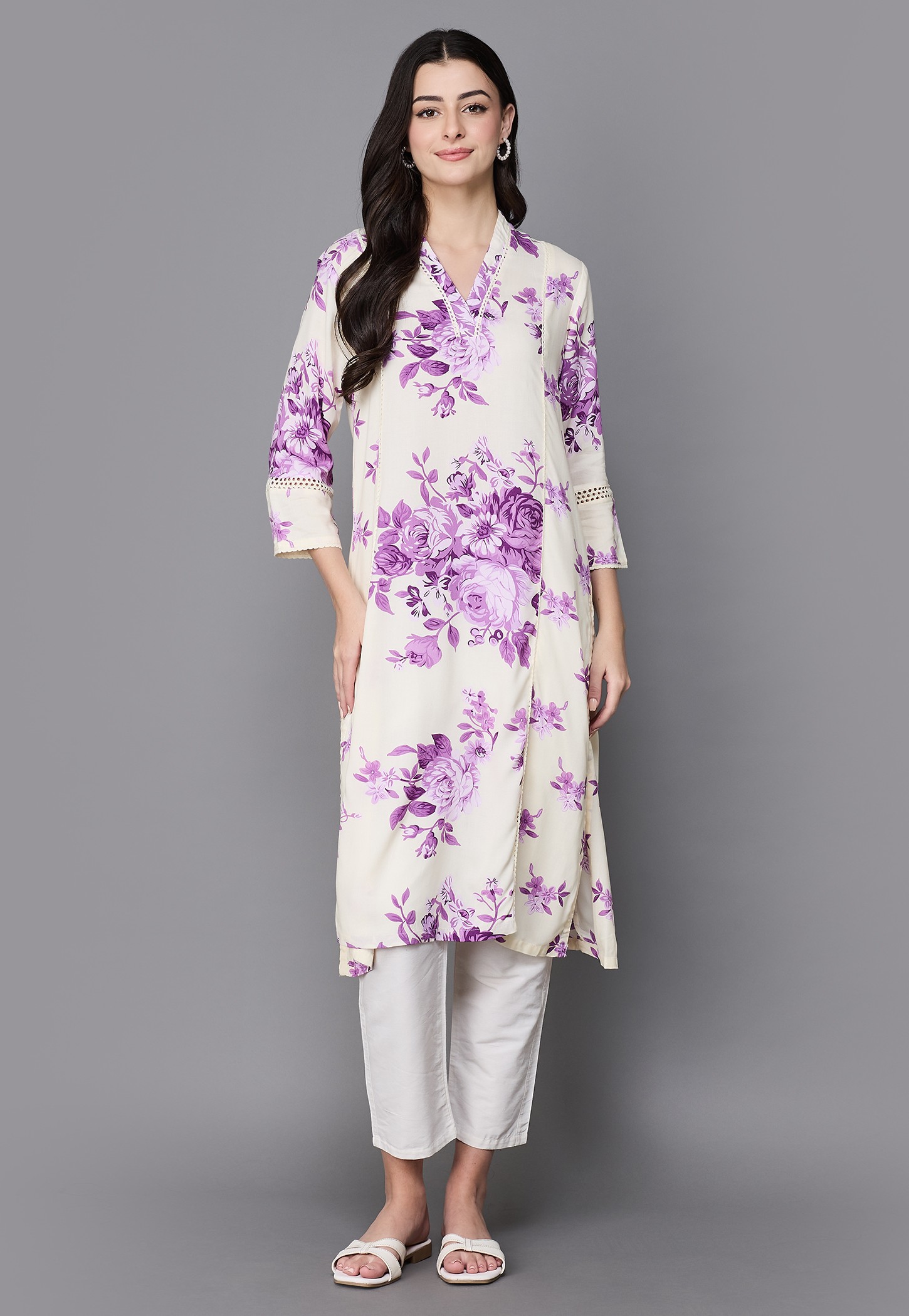 BIBA Floral Print A-line Kurta-picture-24