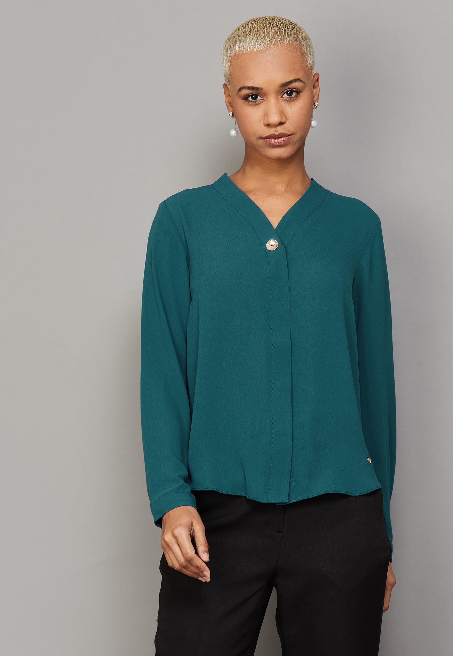 ALLEN SOLLY Solid Closed Placket Shirt-picture-48