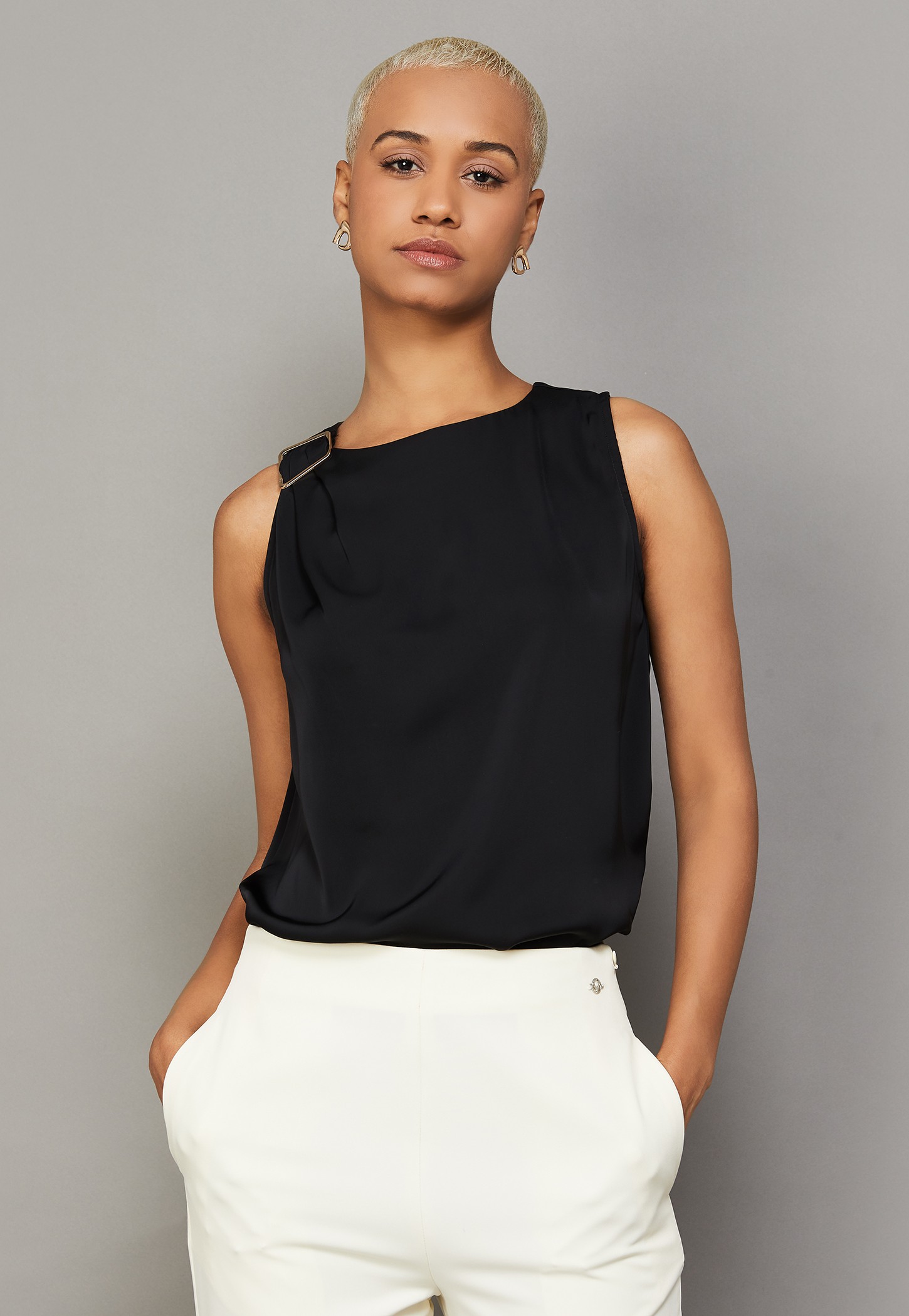 ALLEN SOLLY Solid Sleeveless Top-picture-47