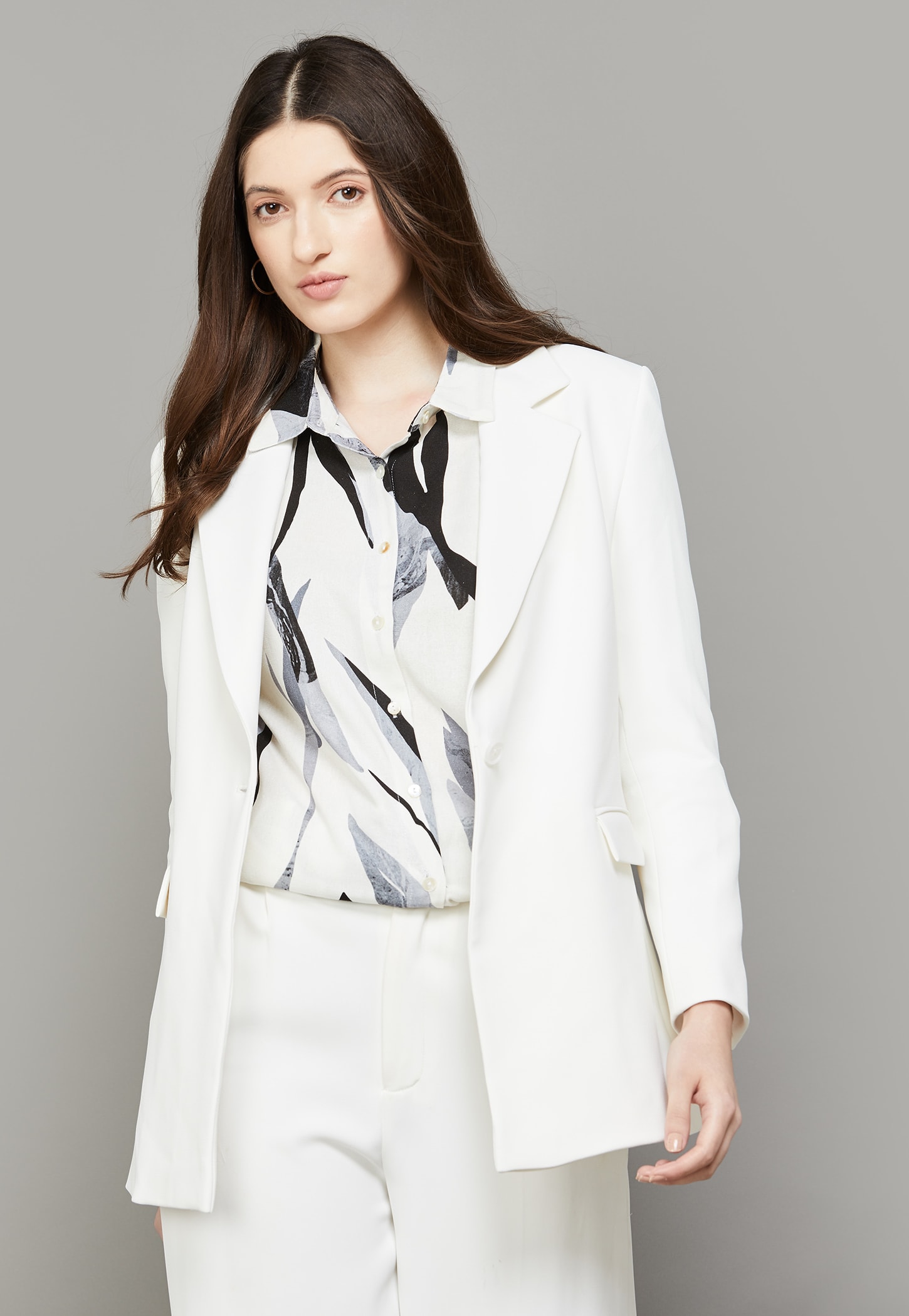 ALLEN SOLLY Solid Single-Breasted Formal Blazer-picture-24