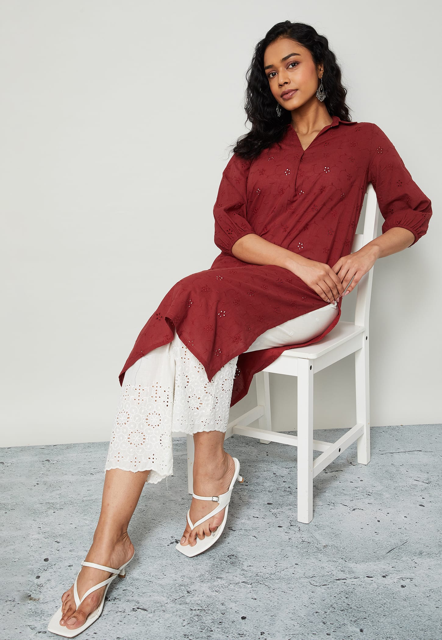 MELANGE Schiffli Straight Kurta-picture-14