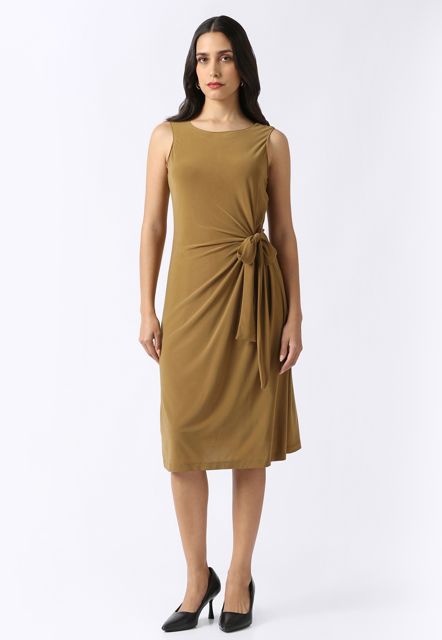 VAN HEUSEN Solid Tie-Up Midi Dress-picture-15