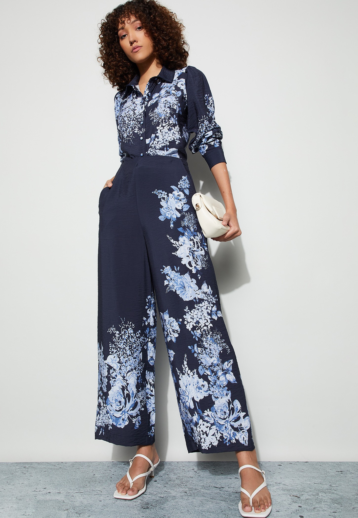 CODE Floral Print Wide Leg Trousers-picture-16