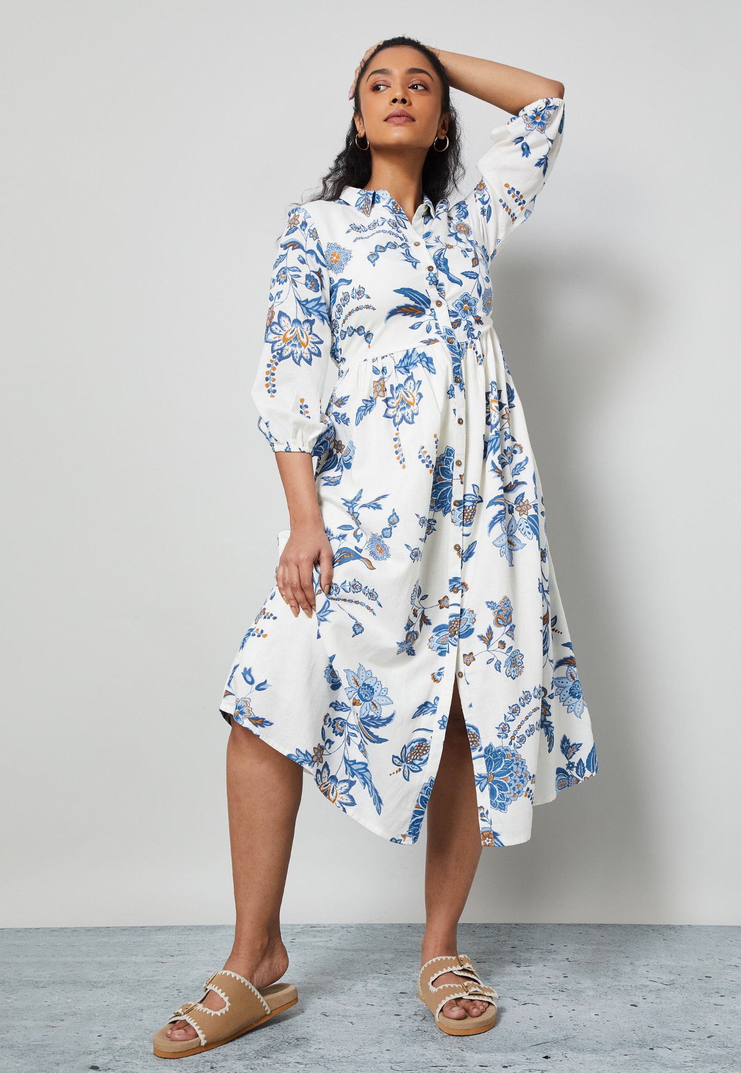 COLOUR ME Floral Print Fit & Flare Dress-image-14