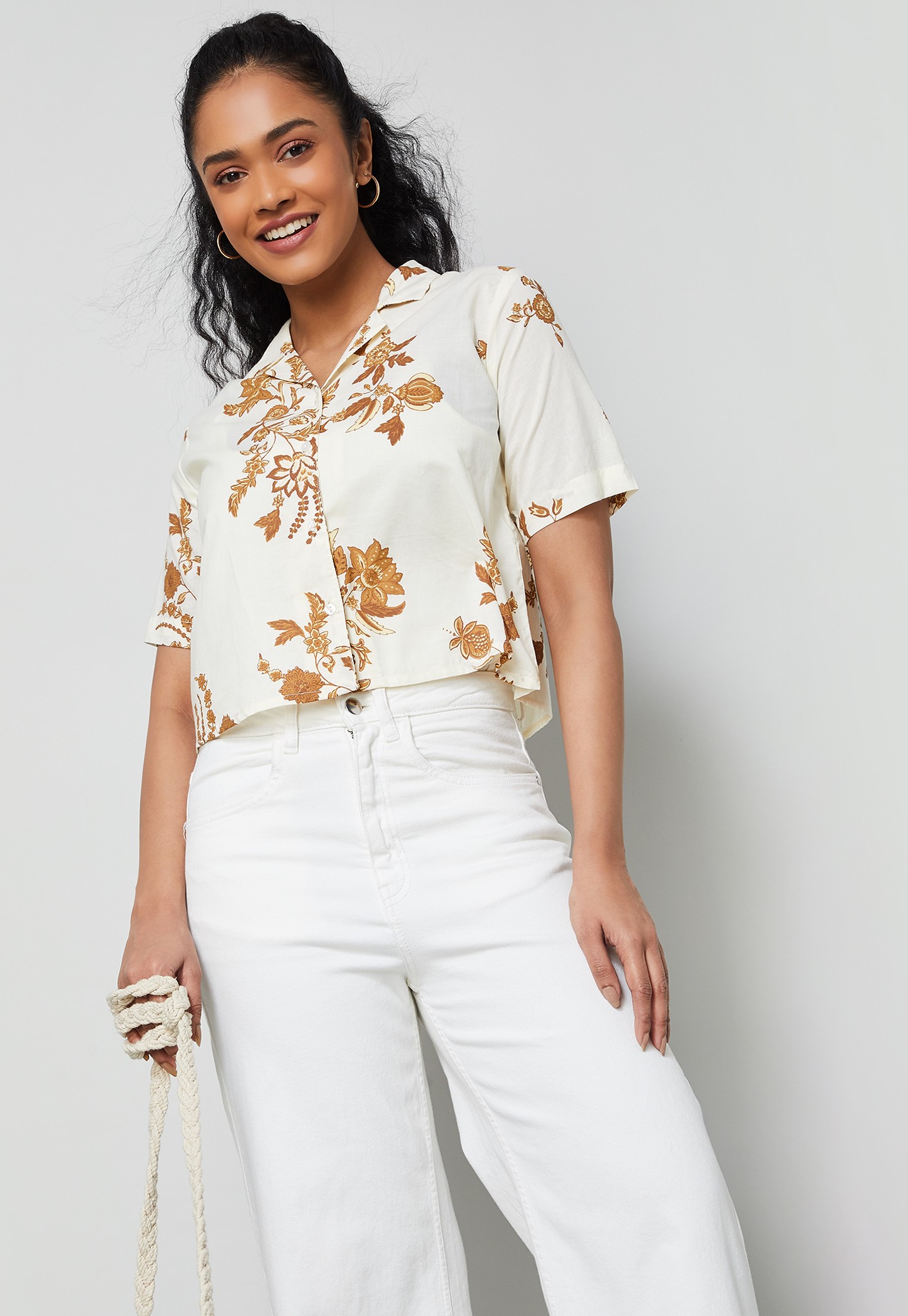 COLOUR ME Floral Print Cuban Collar Shirt-picture-29