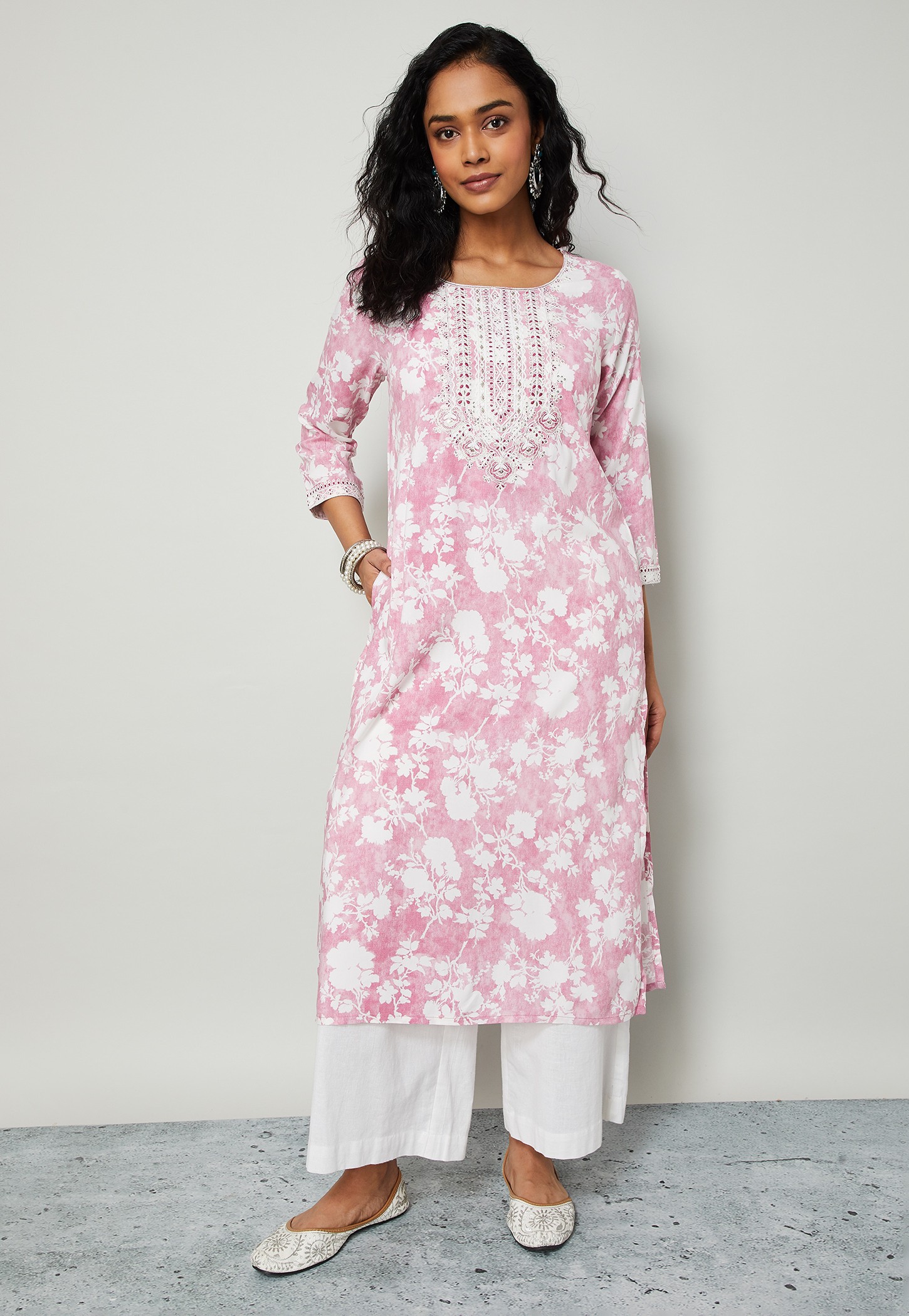 MELANGE Floral Print Straight Kurta-picture-47