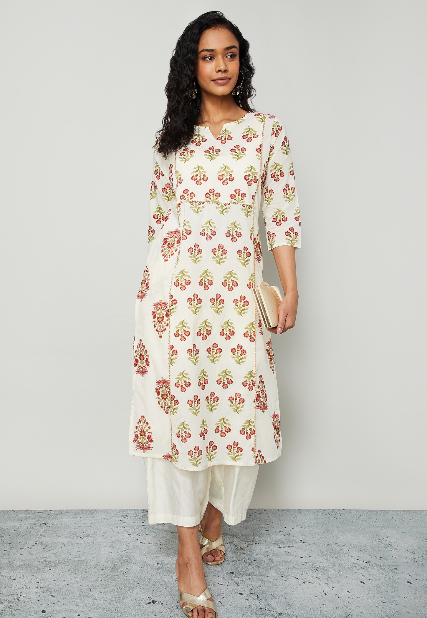 MELANGE Floral Print Straight Kurta-picture-52