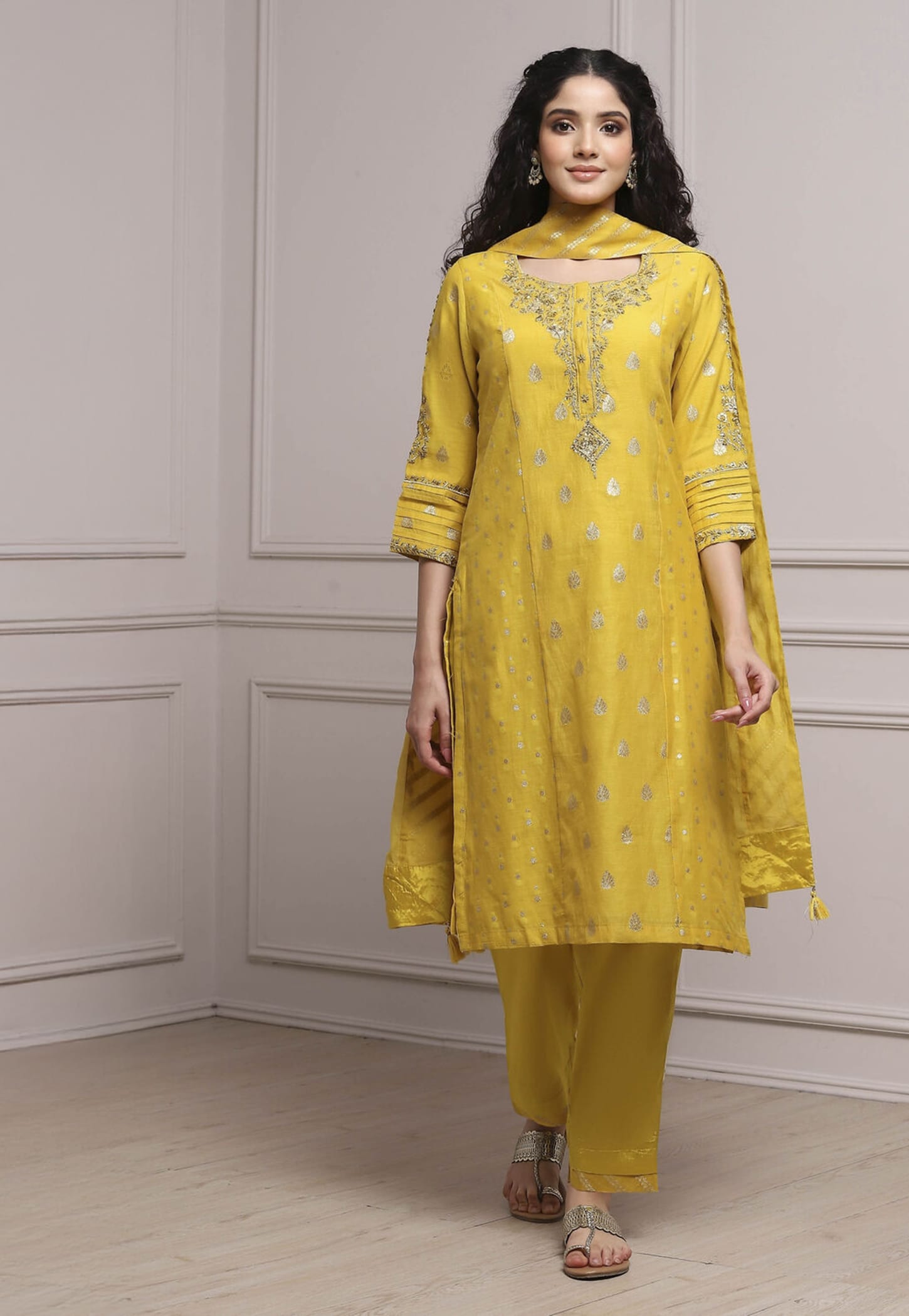 BIBA Woven Design Straight Kurta Set-picture-31