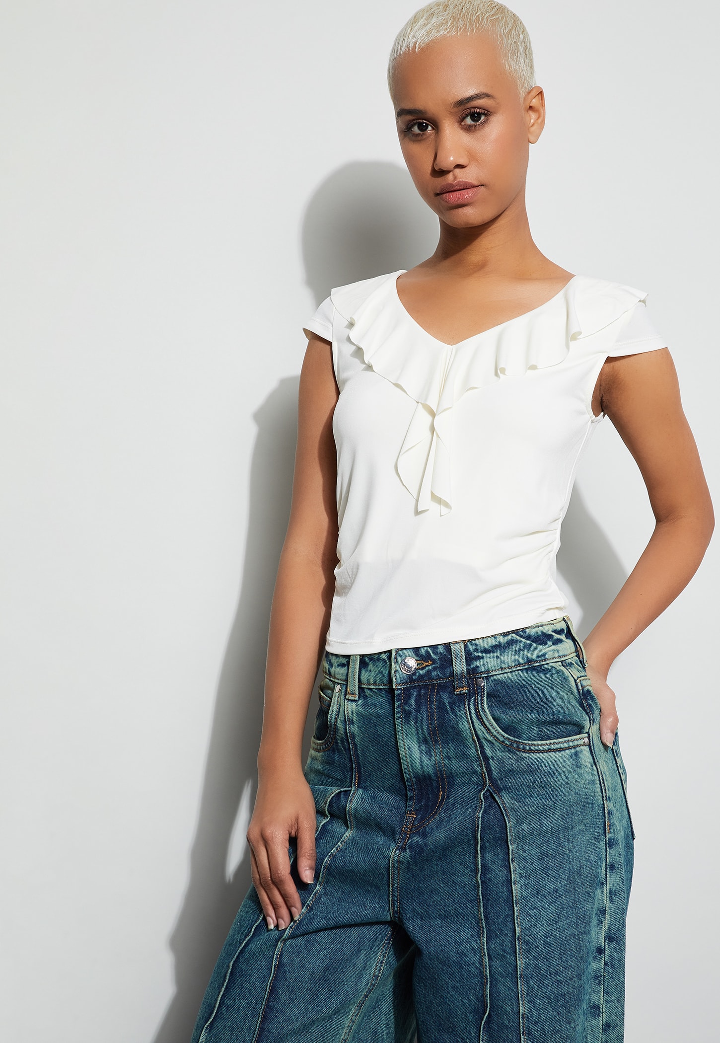 GINGER Ruffled Cap Sleeve Top-picture-37