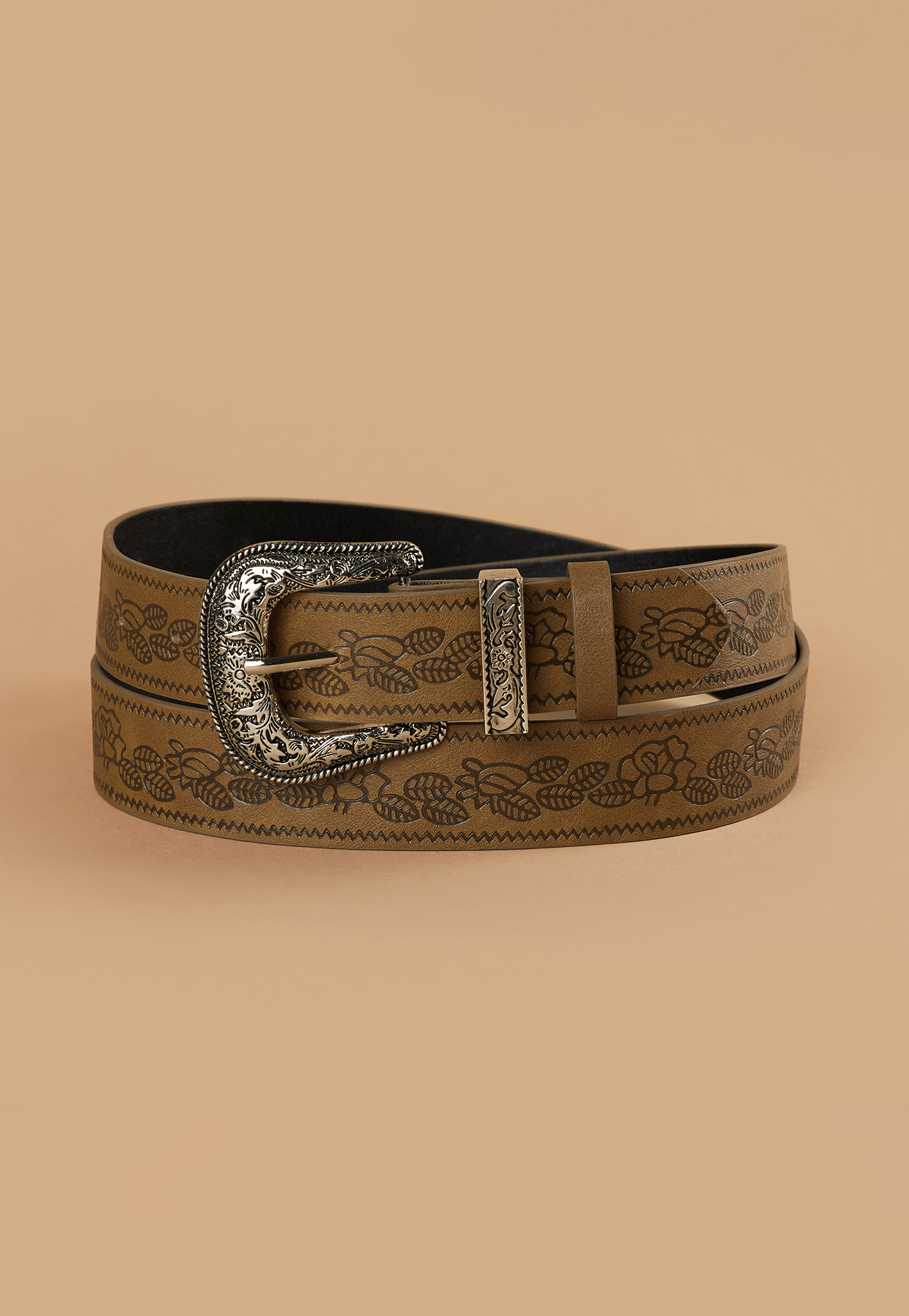 GINGER Debossed Belt with Etched Buckle-picture-13