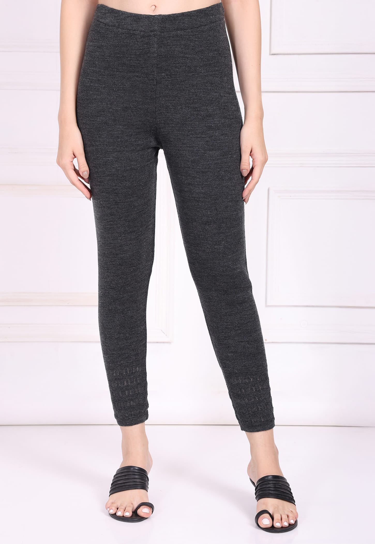 W Heathered Knitted Crop Leggings-image-37