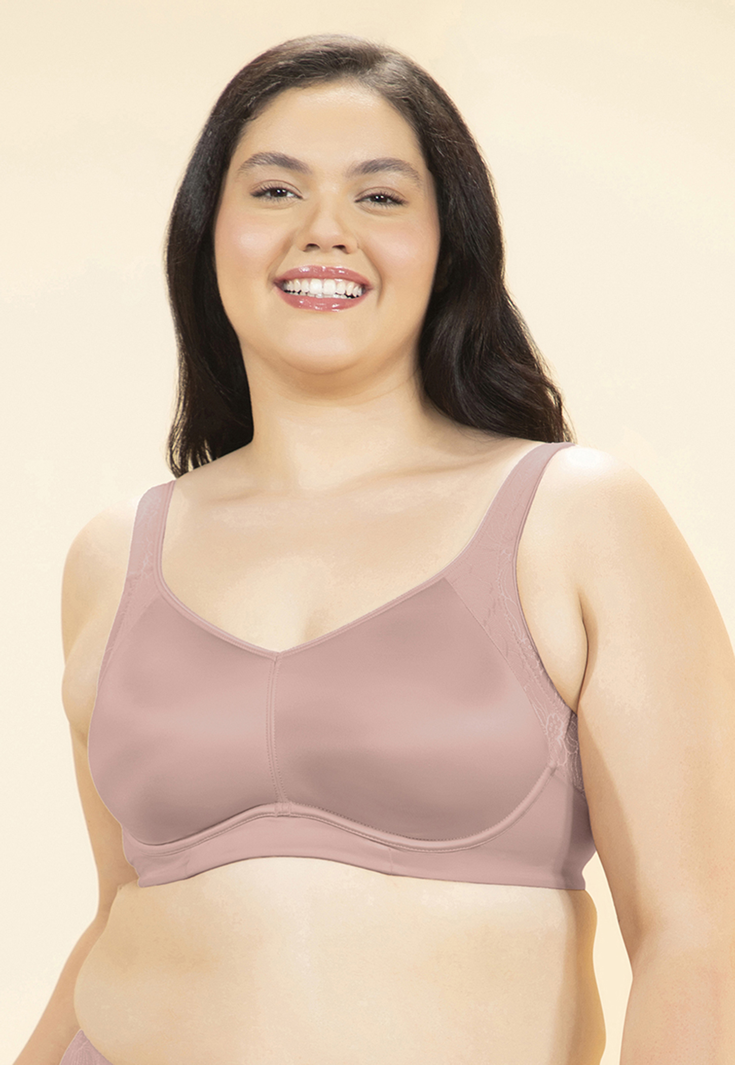 AMANTE Lace Non Padded Wired Seamed Support Bra-image-28
