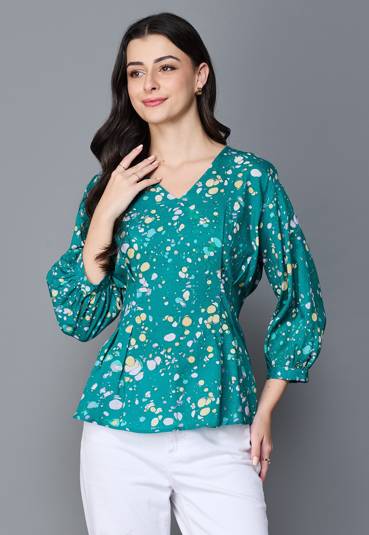 AND Printed Peplum Top-picture-50