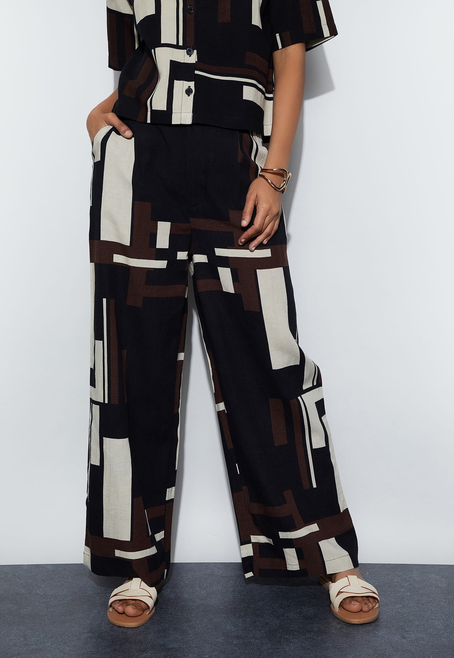 GINGER Printed Loose Fit Trousers-picture-54