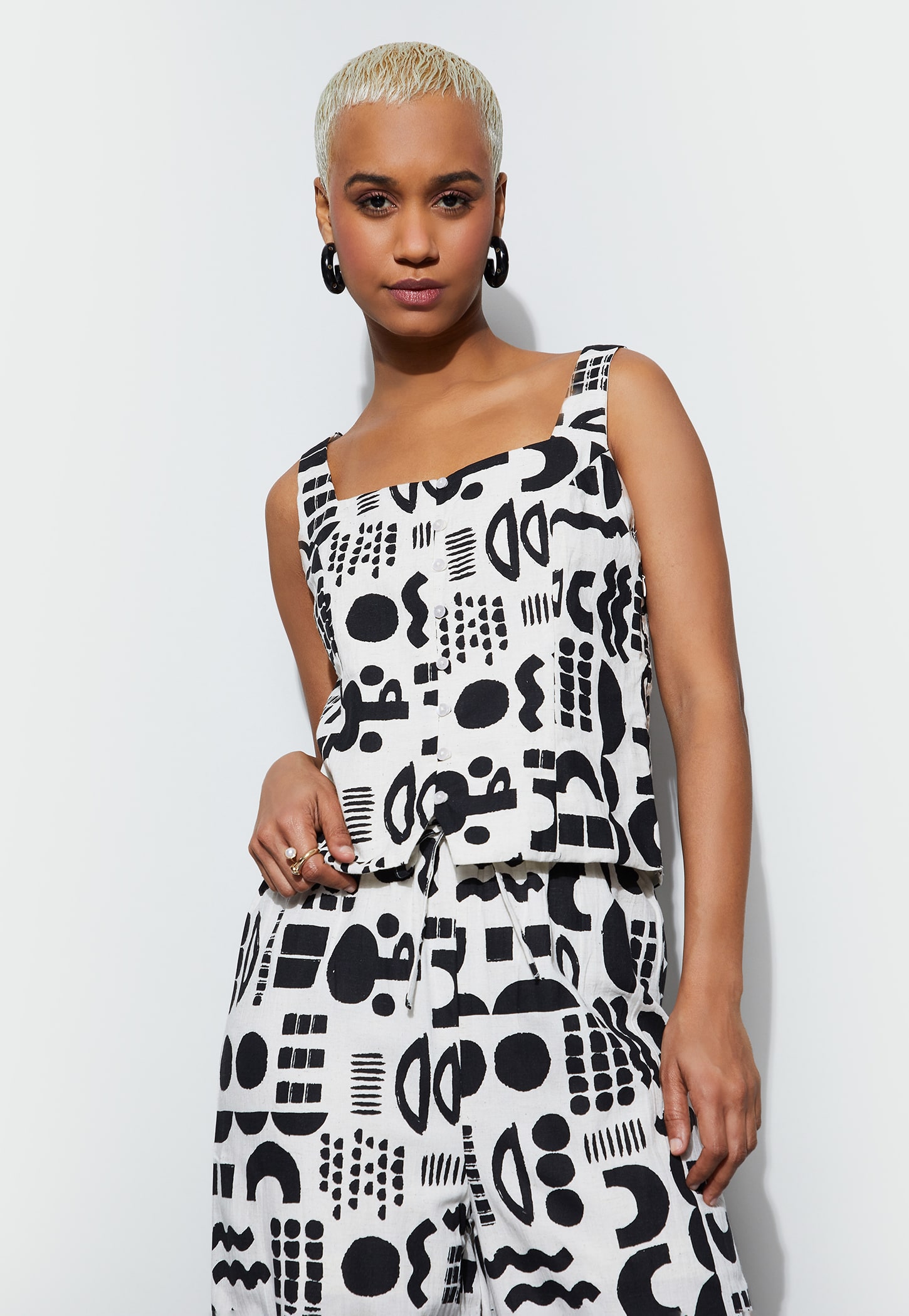 GINGER Abstract Print Top-picture-41