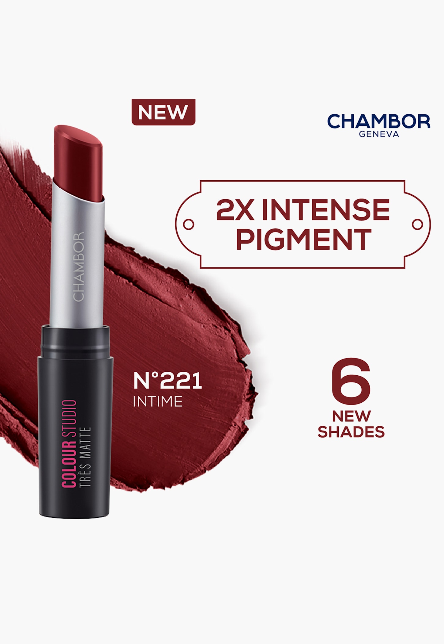 CHAMBOR Tres Matte Lipstick - Ultra Powdery Matte Lipstick With SPF 30 - Intime N 221 - 3.2 gm-picture-33