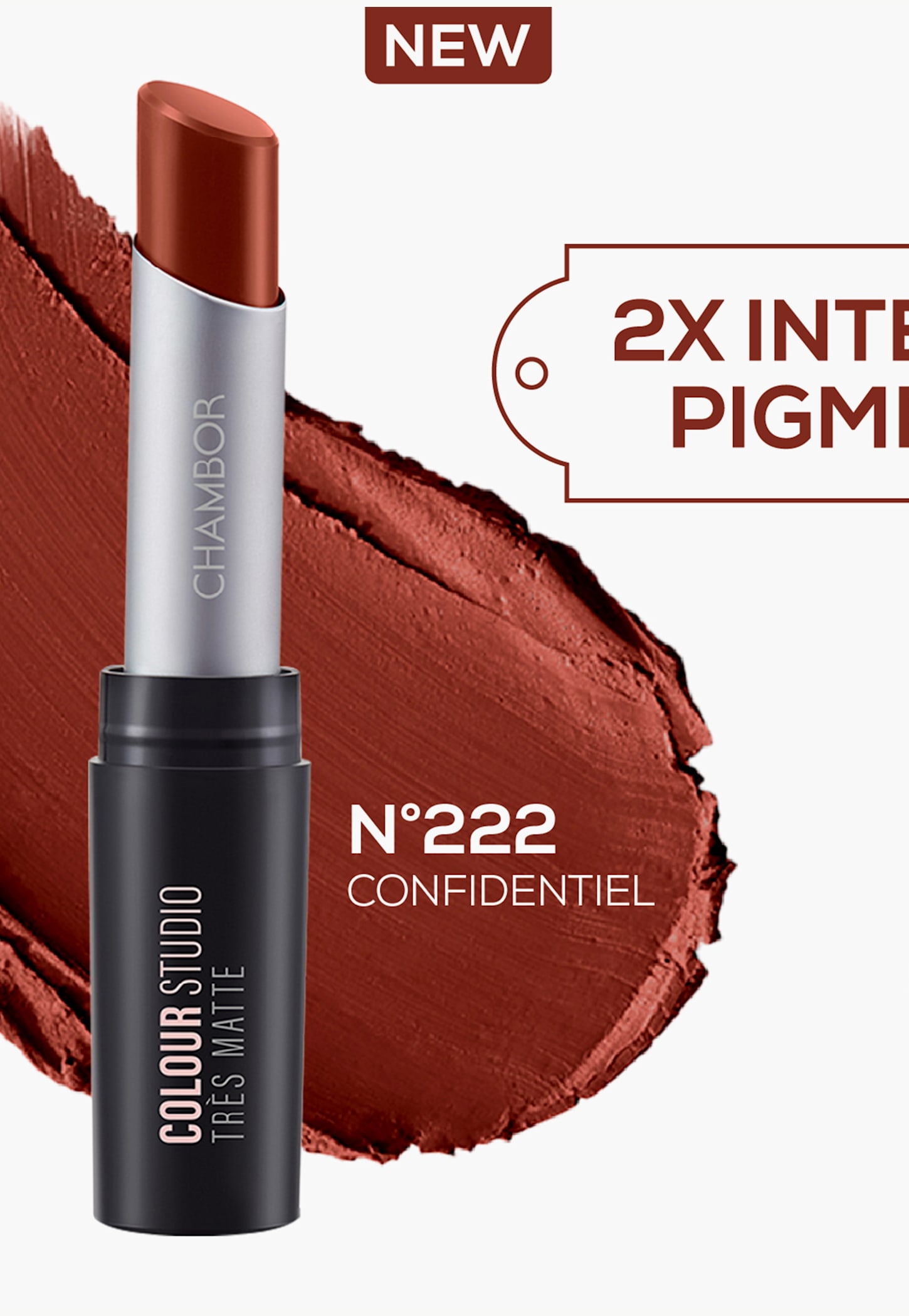 CHAMBOR Tres Matte Lipstick - Ultra Powdery Matte Lipstick With SPF 30 - Confidentiel N 222 - 3.2 gm-picture-32