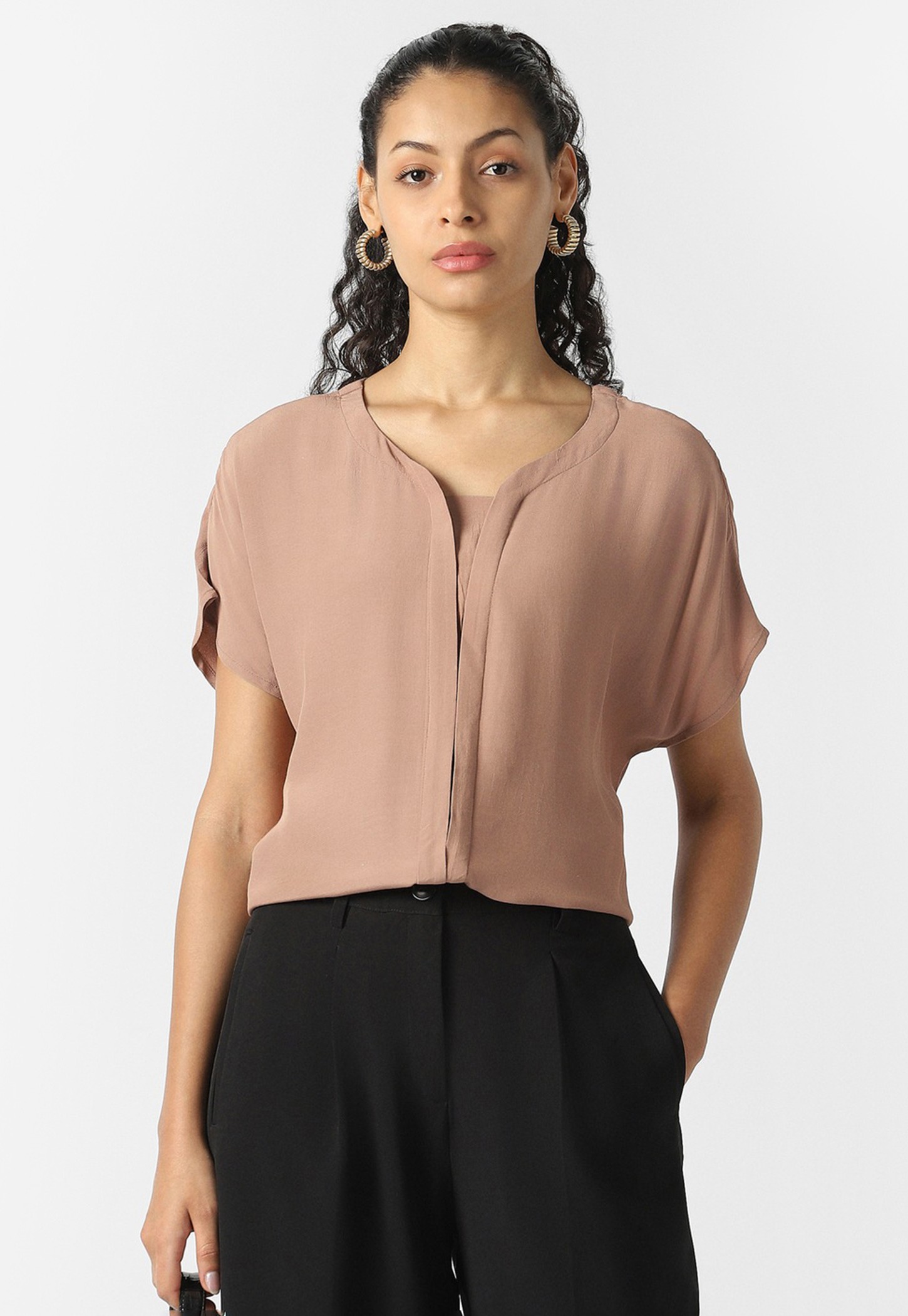 VAN HEUSEN Solid Button Front Top-picture-35
