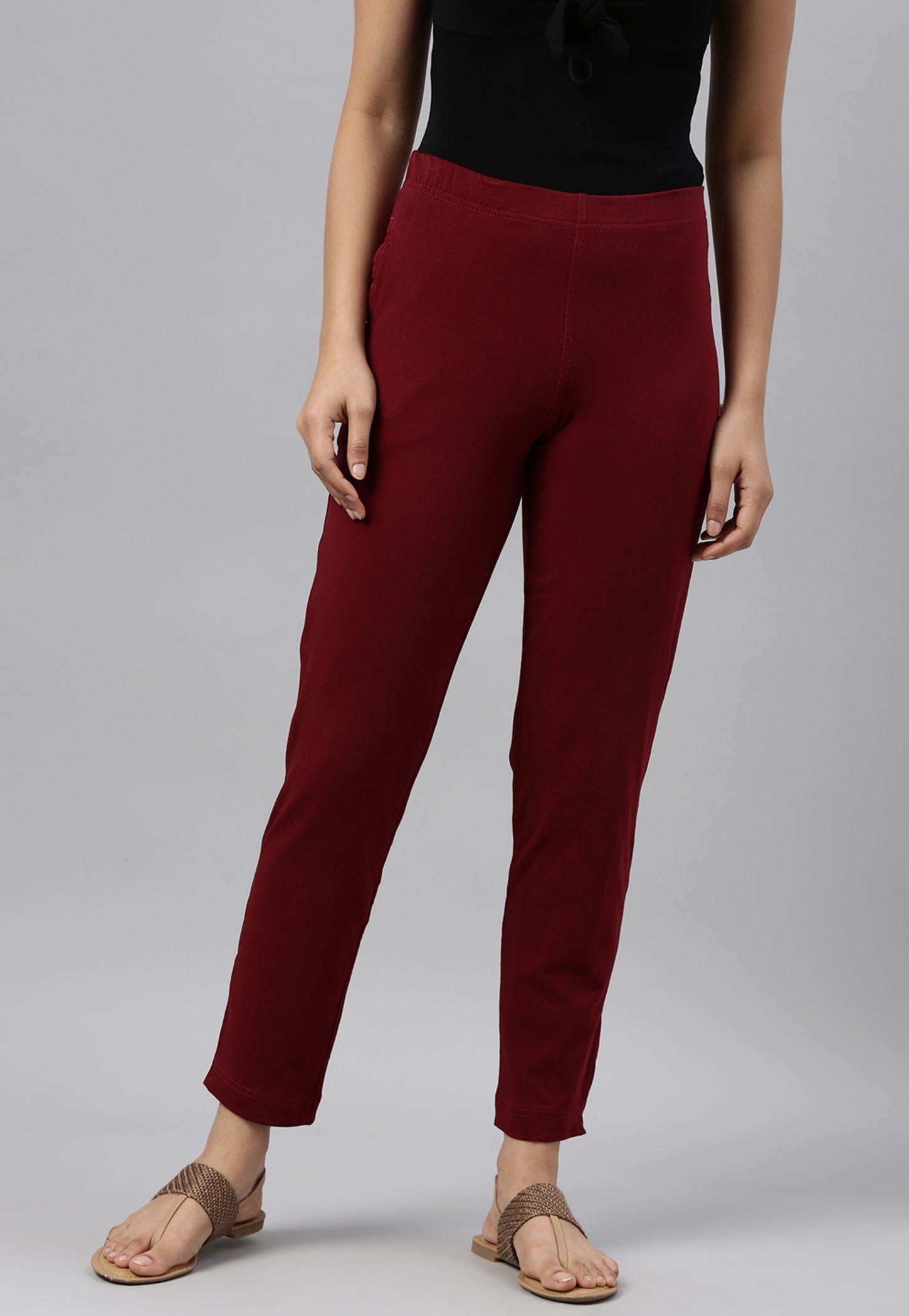 GO COLORS Solid Straight Pants-image-25