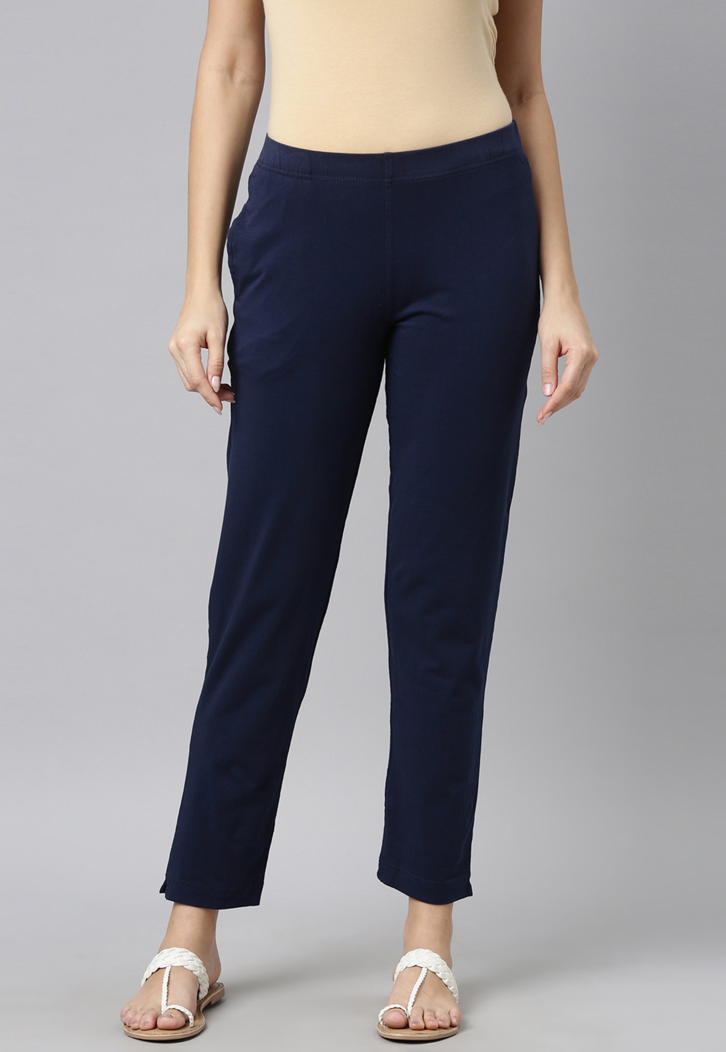 GO COLORS Solid Straight Pants-image-49
