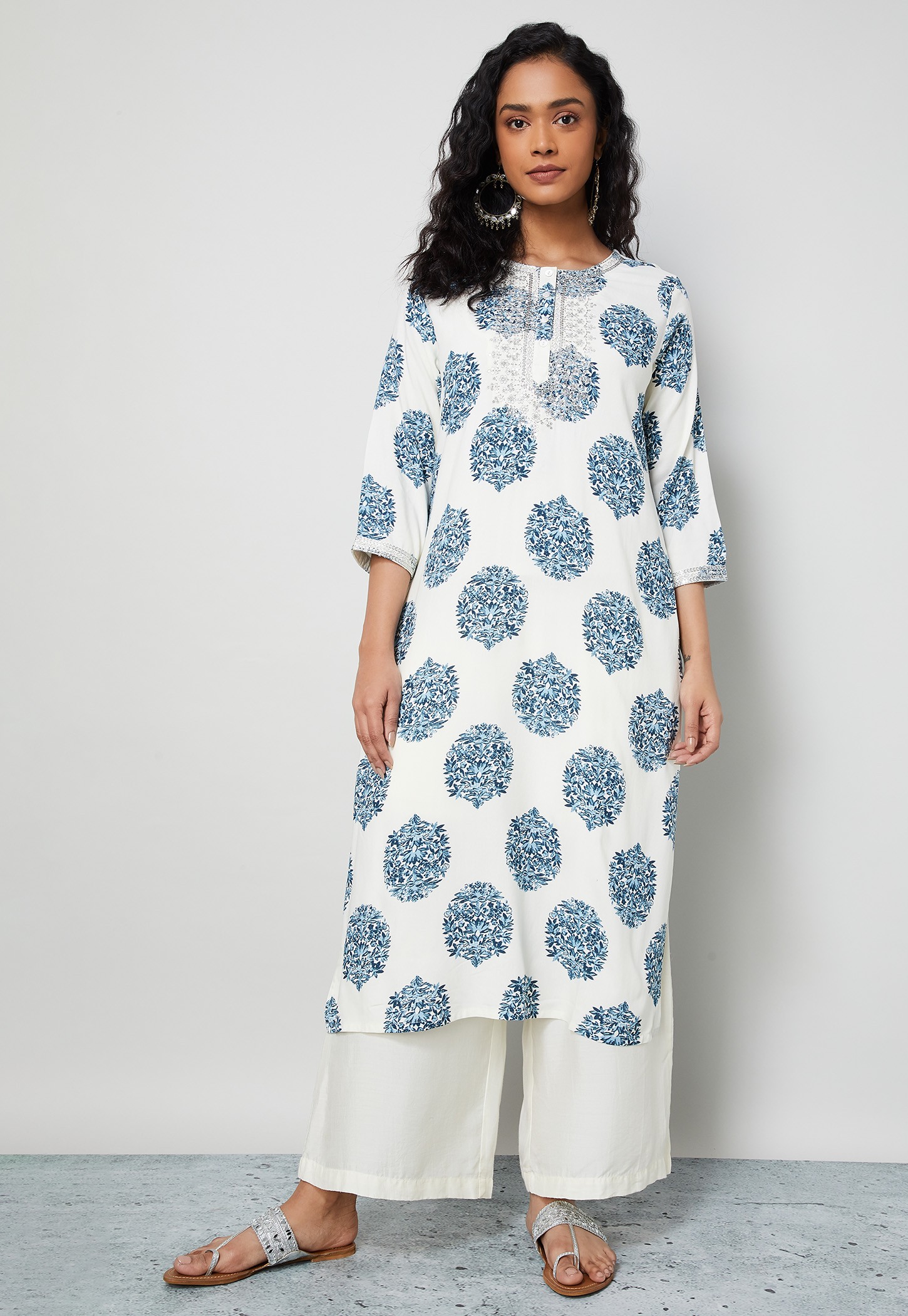 MELANGE Floral Print Straight Kurta-picture-45