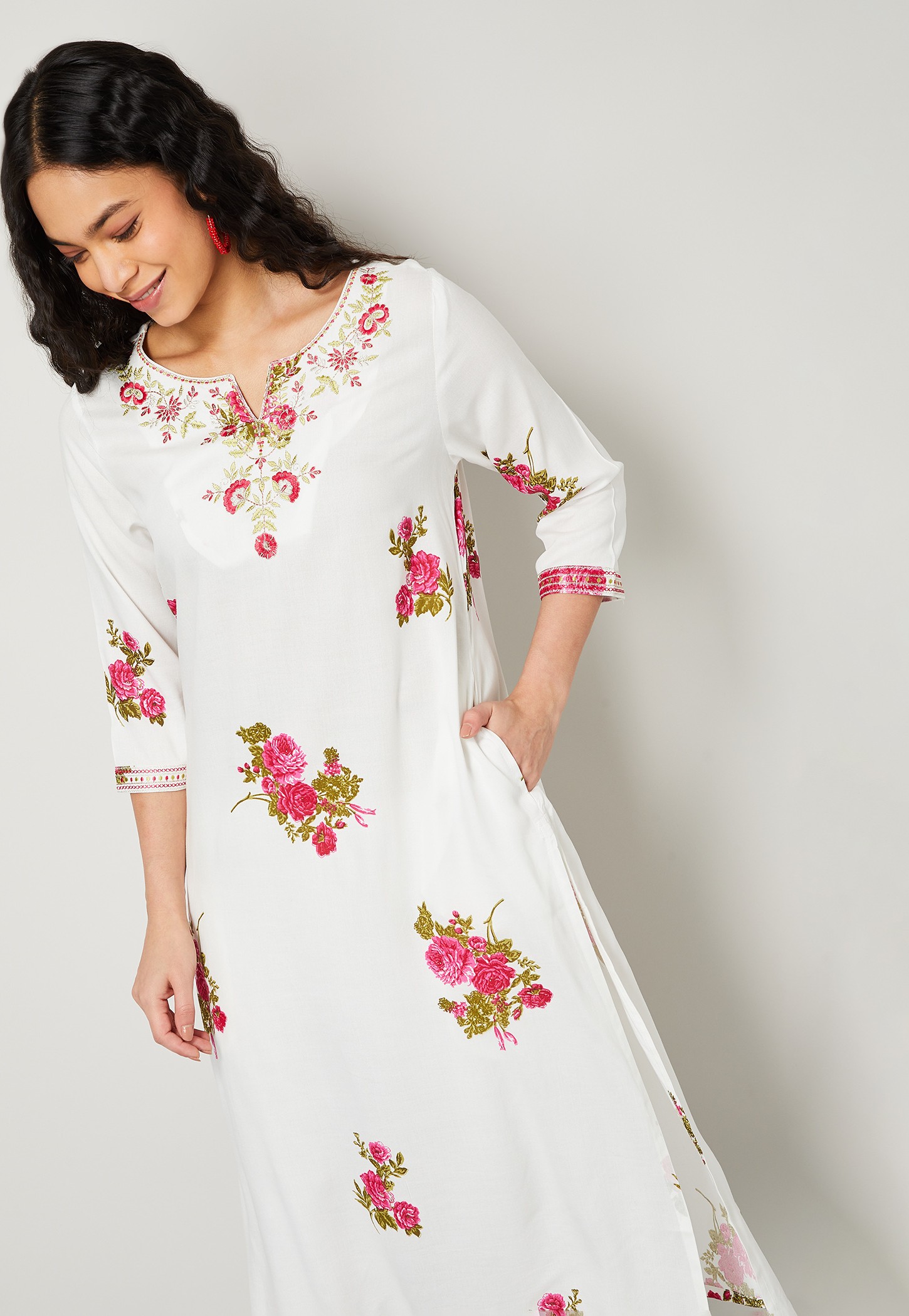 MELANGE Embroidered Straight Kurta-picture-34