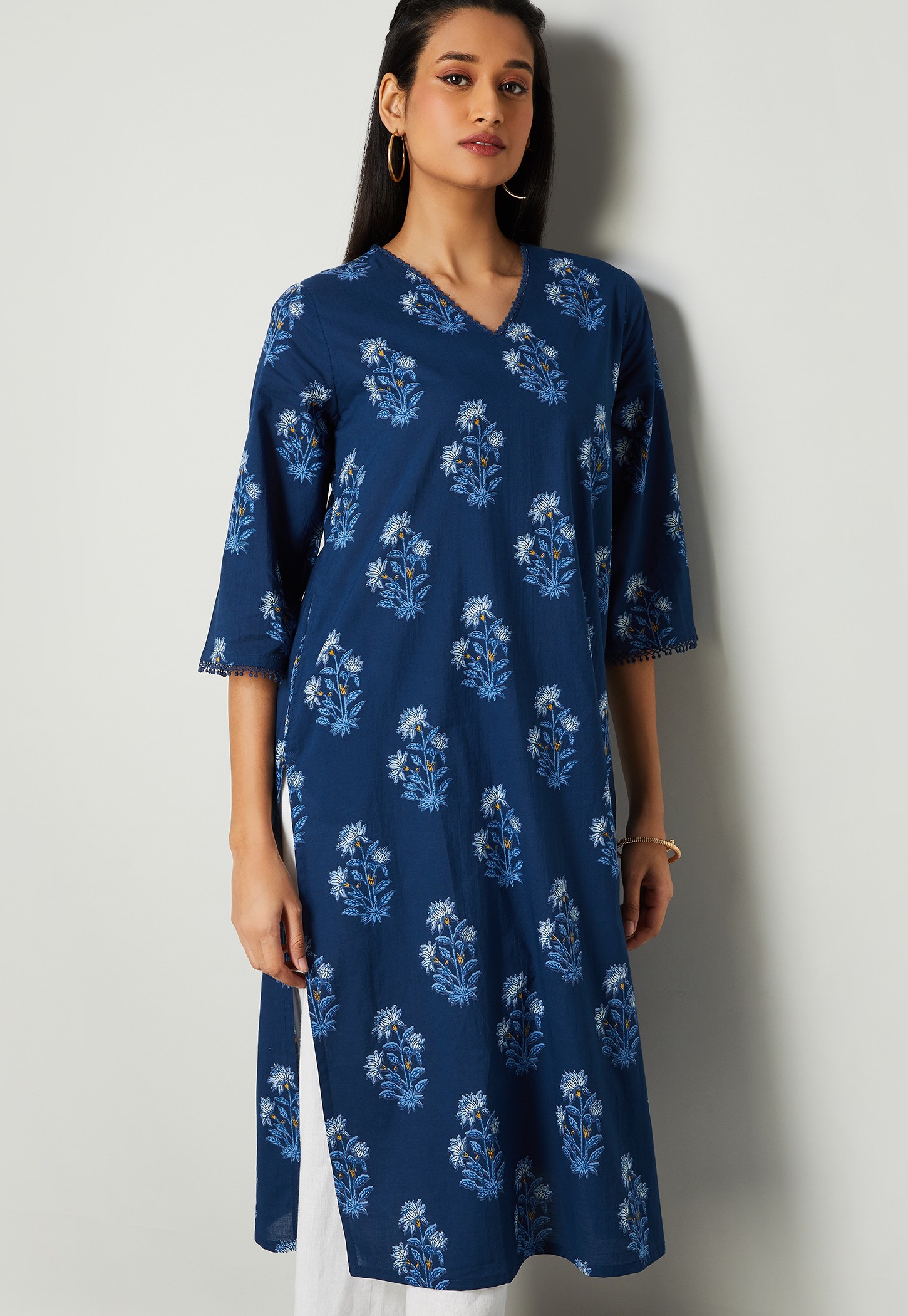 MELANGE Floral Print Straight Kurta-picture-12