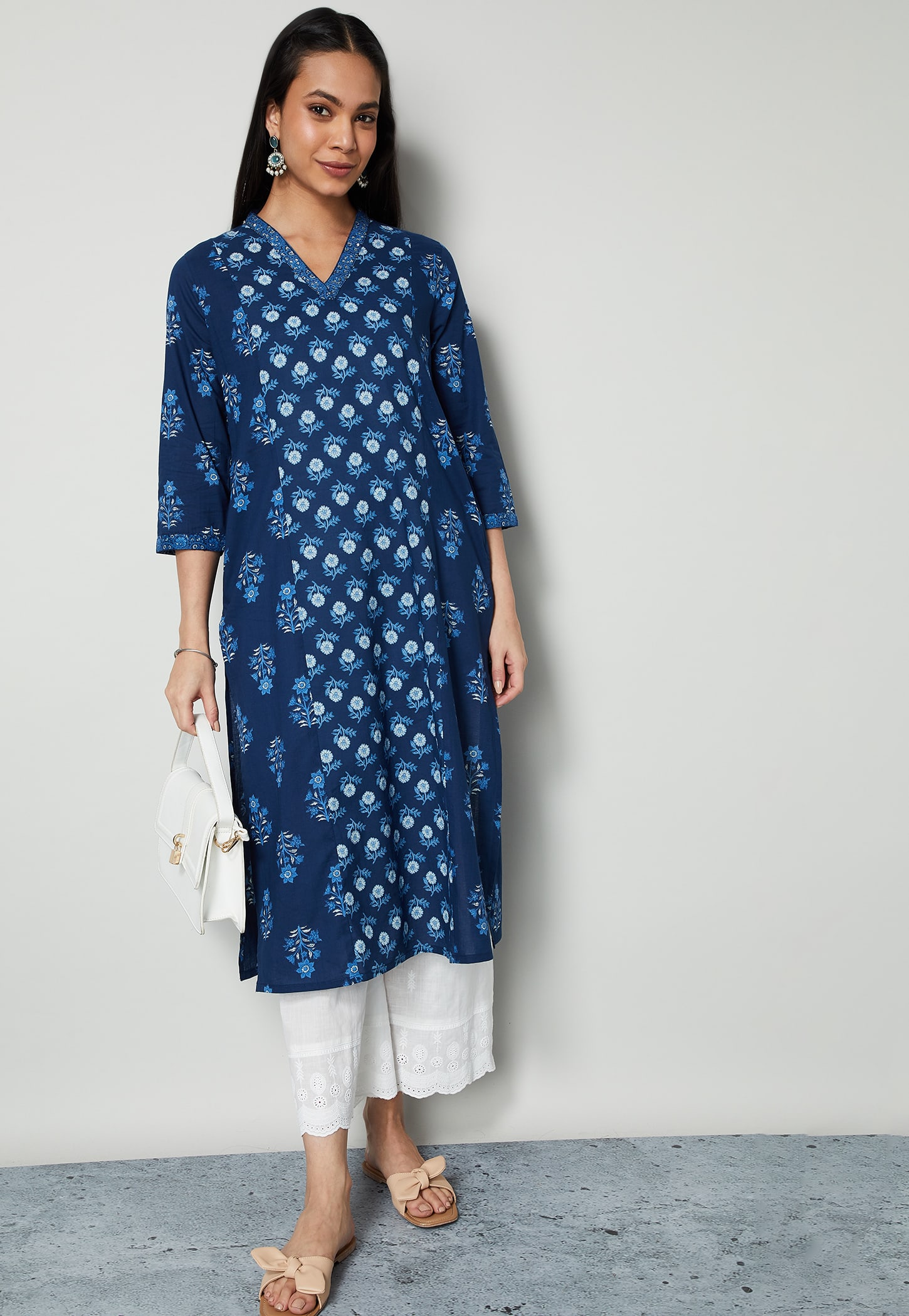 MELANGE Floral Print Straight Kurta-picture-19