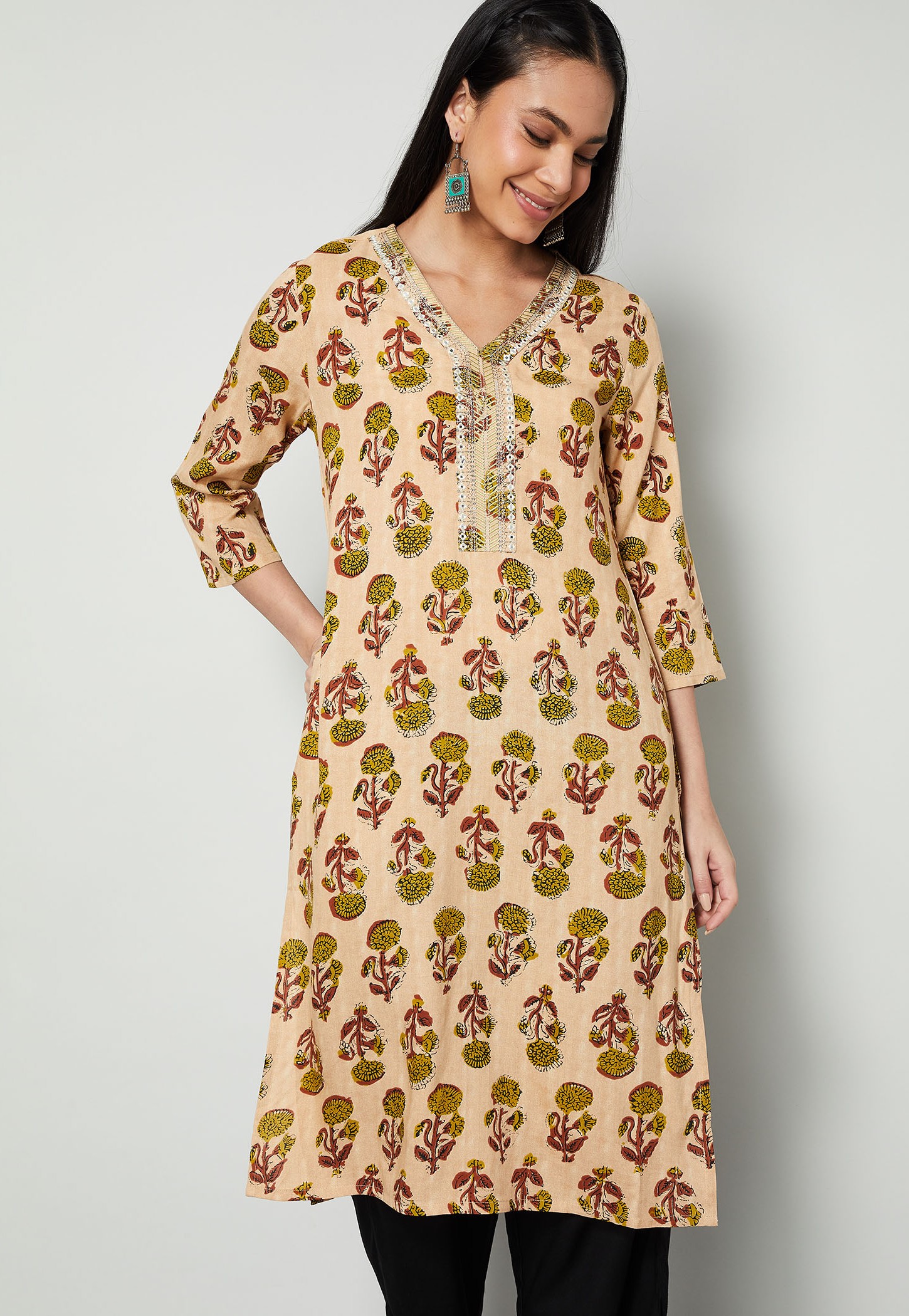 MELANGE Printed Straight Kurta-picture-16