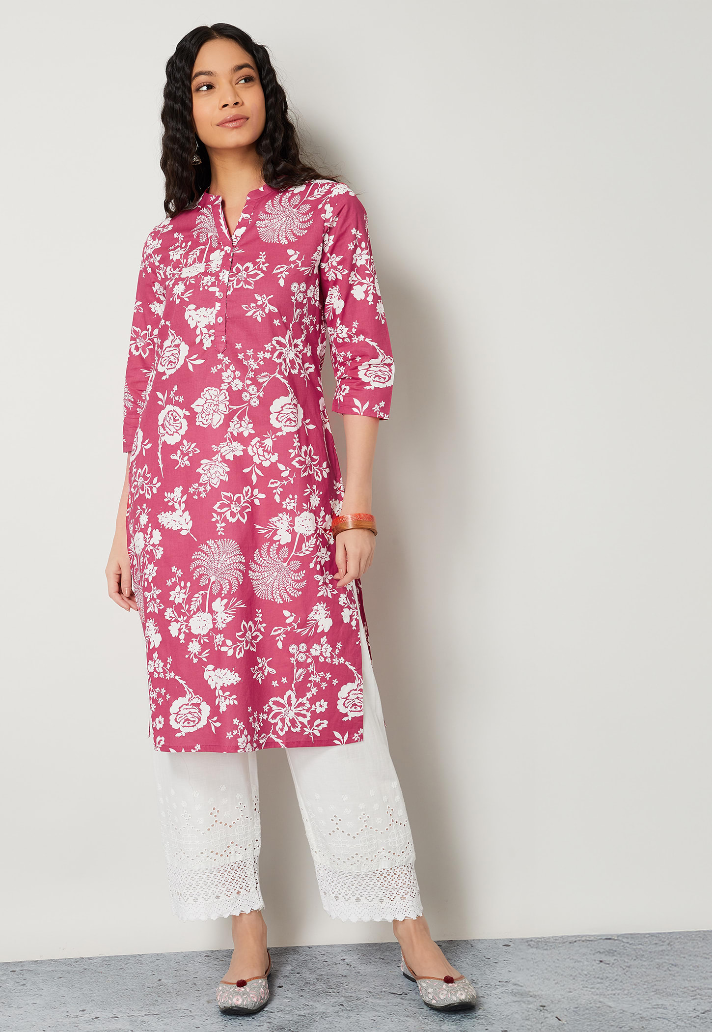 MELANGE Floral Print Straight Kurta-picture-15