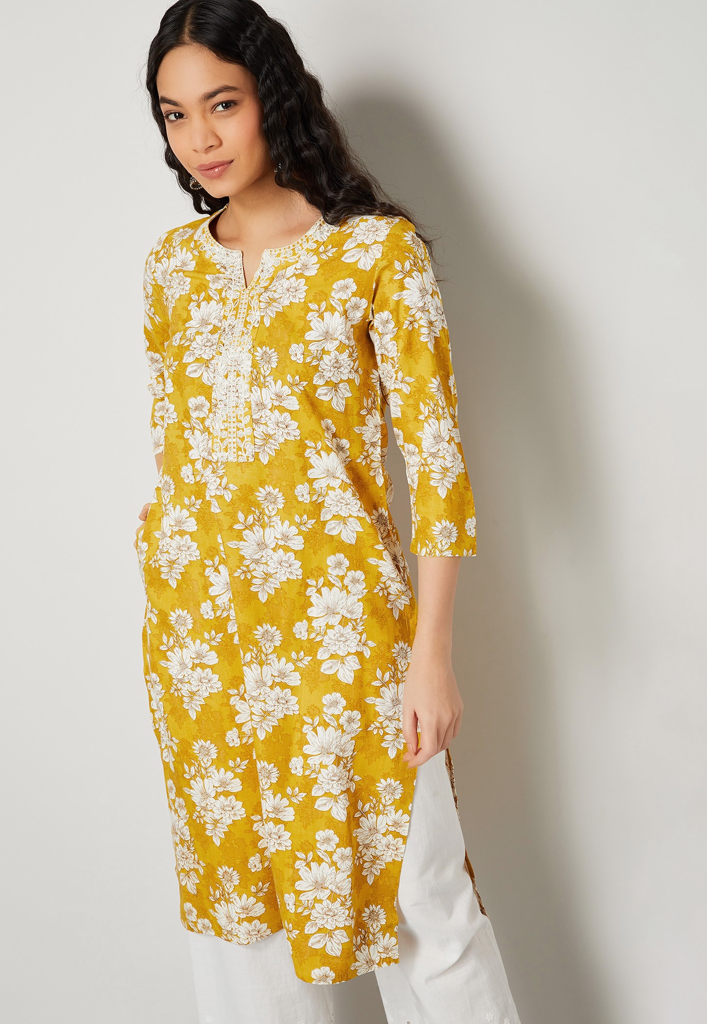 MELANGE Floral Print Straight Kurta-picture-26