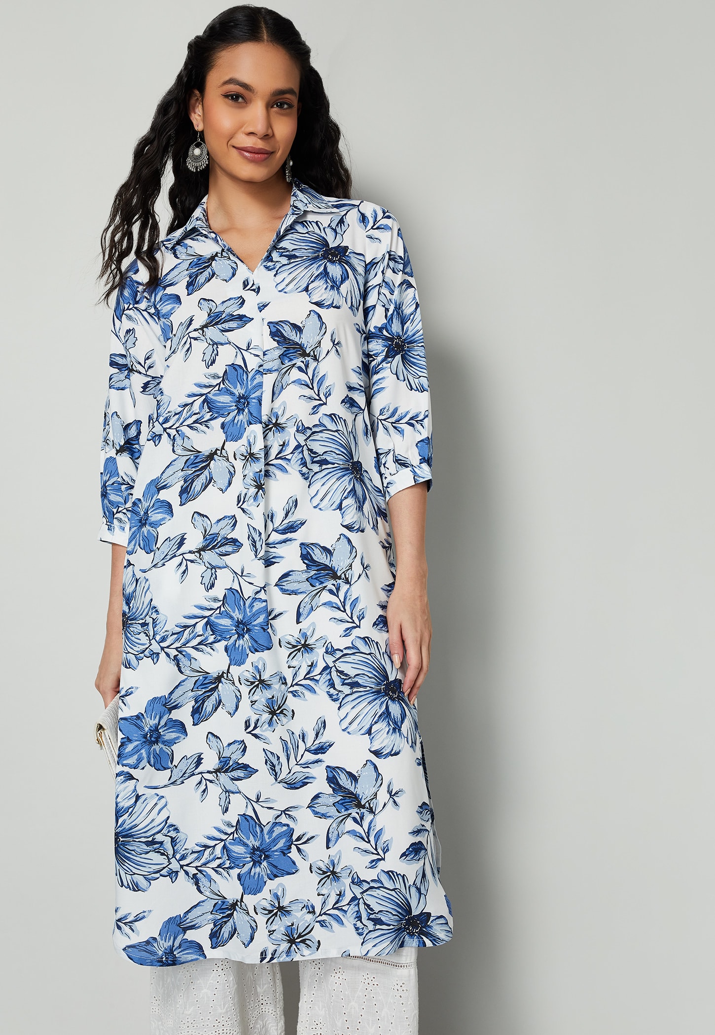 MELANGE Floral Print Straight Kurta-picture-54